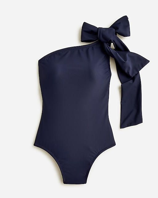  Bow one-shoulder one-piece