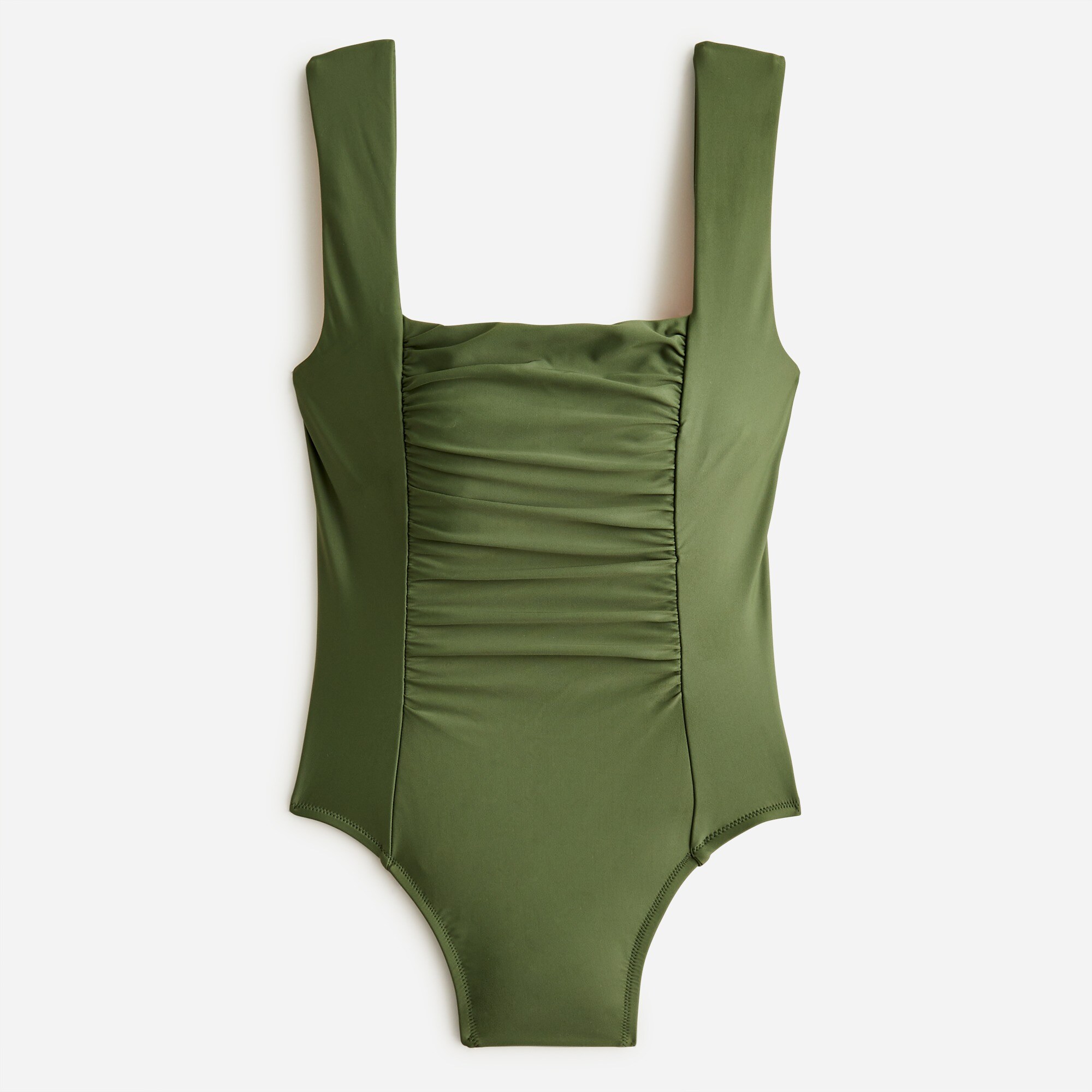 Ruched squareneck one-piece