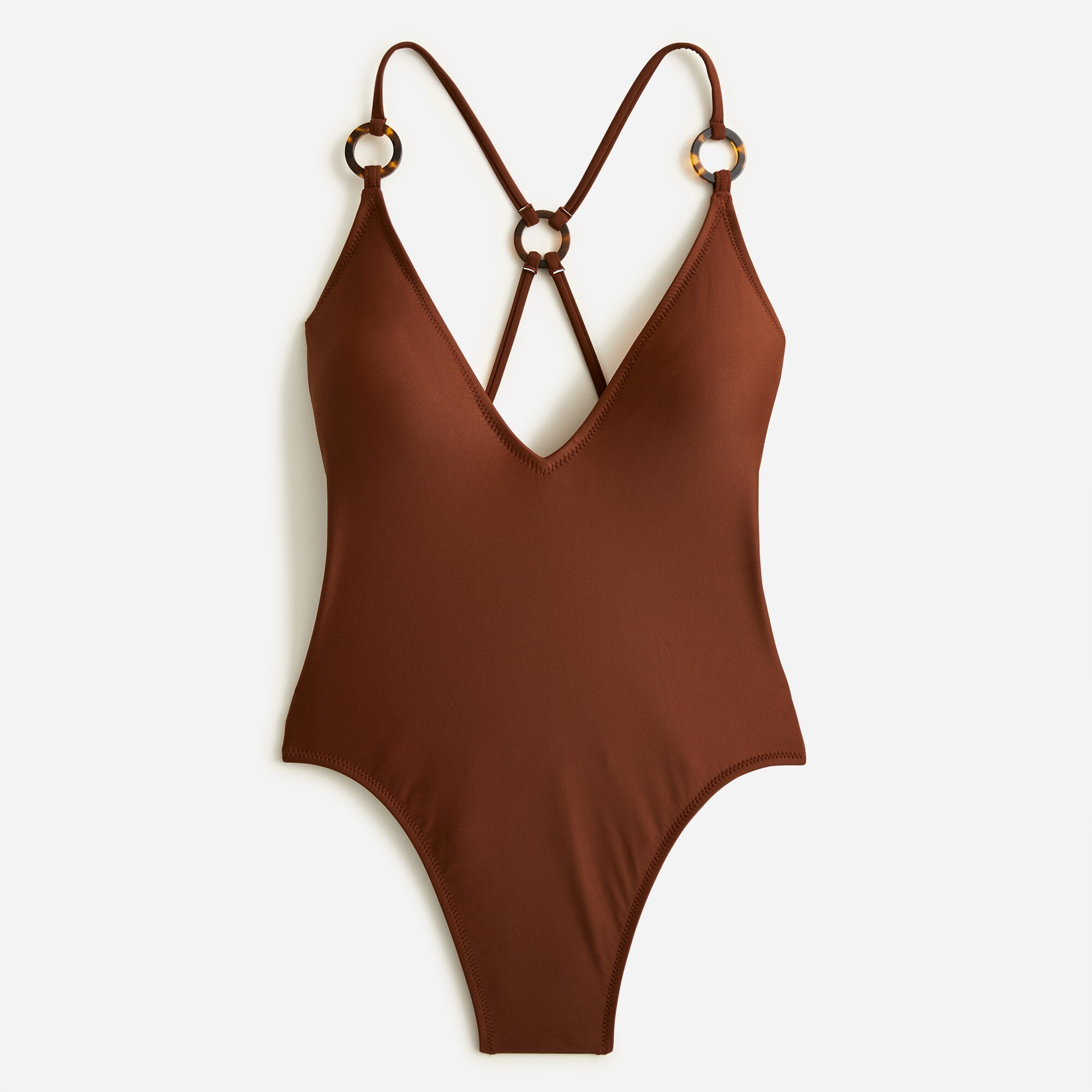O-ring V-neck one-piece