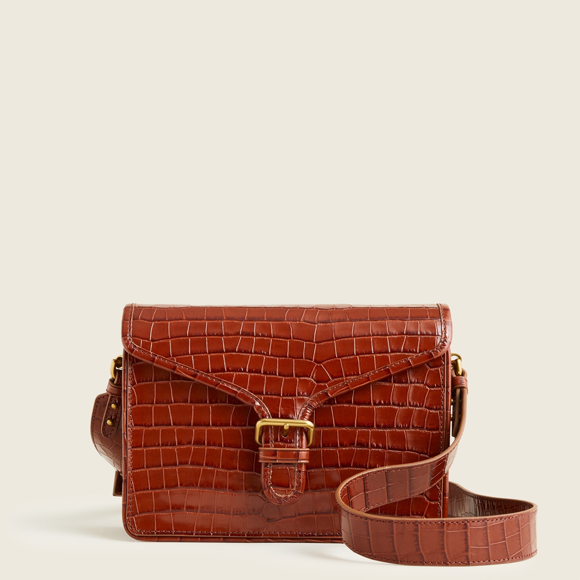 Copenhagen satchel bag in croc-embossed leather