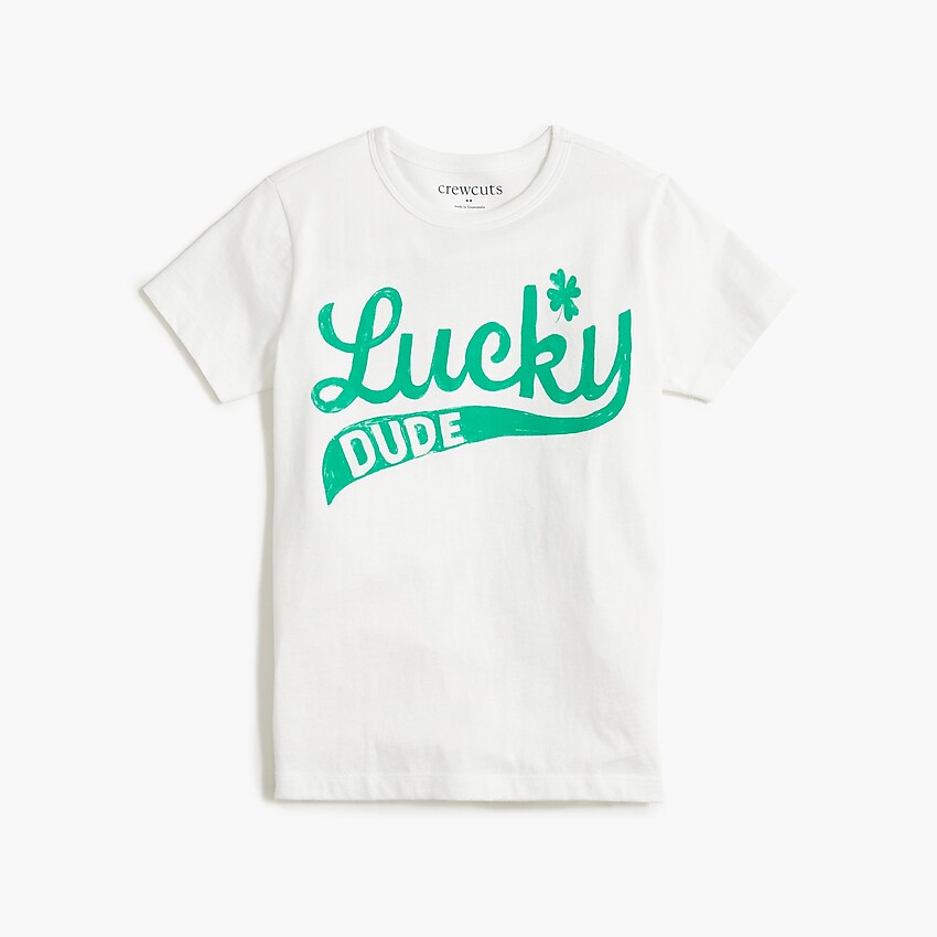 factory: boys' lucky dude graphic tee for boys, right side, view zoomed