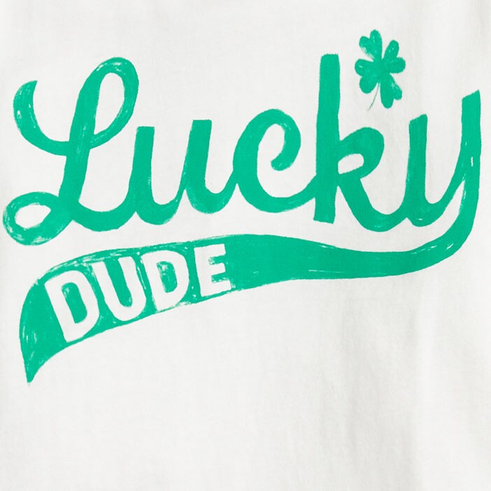 Boys&apos; &quot;lucky dude&quot; graphic tee WHITE factory: boys&apos; &quot;lucky dude&quot; graphic tee for boys