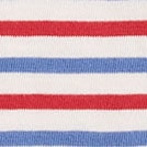 Boys' cotton striped polo shirt RED WHITE BLUE
