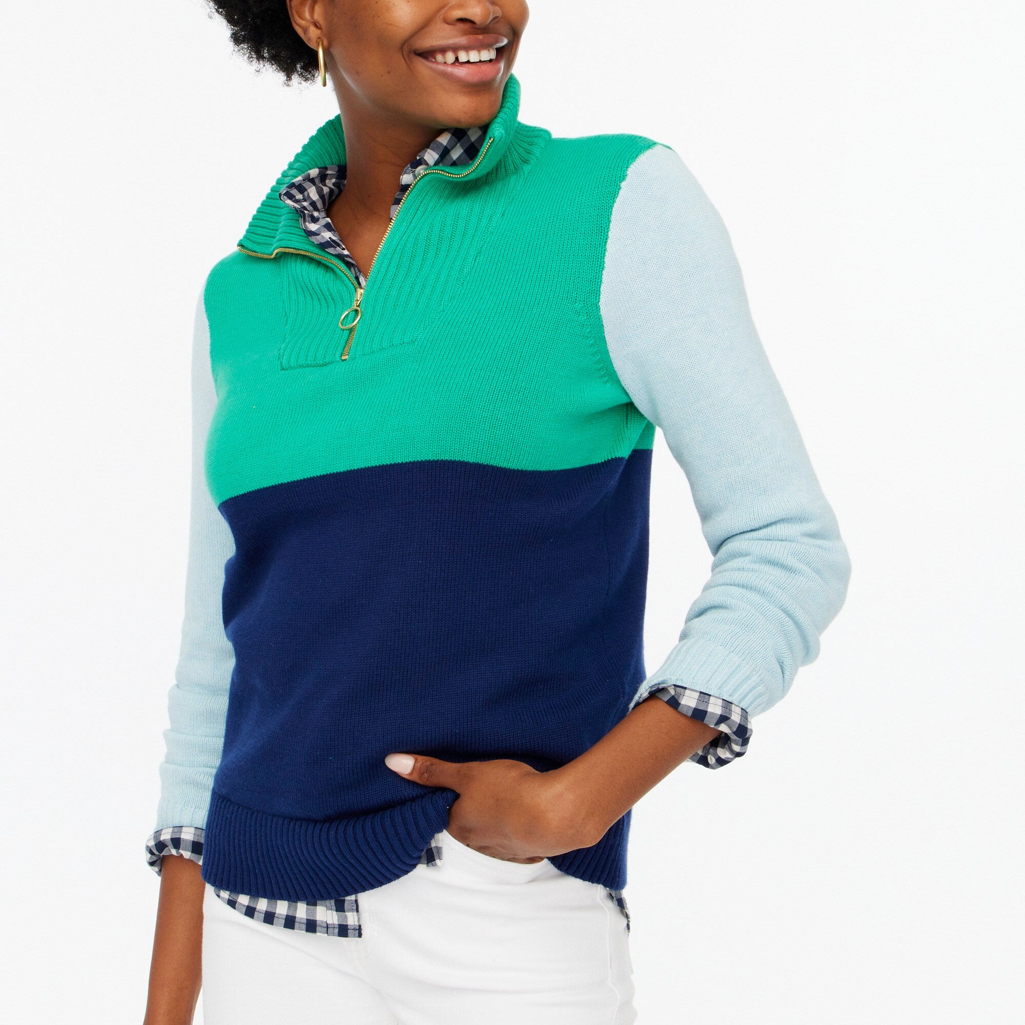 Factory Widecollar Zip Sweater For Women