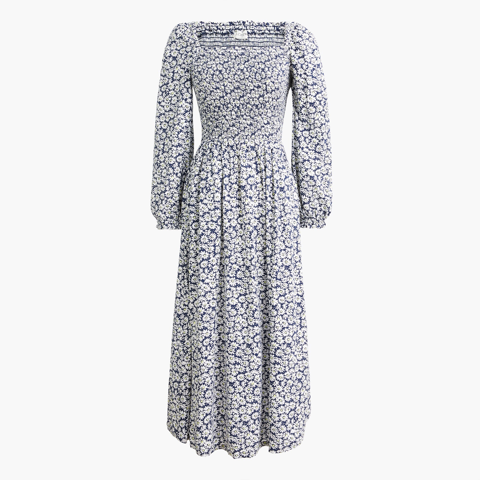 Factory Floral Smocked Midi Dress For Women