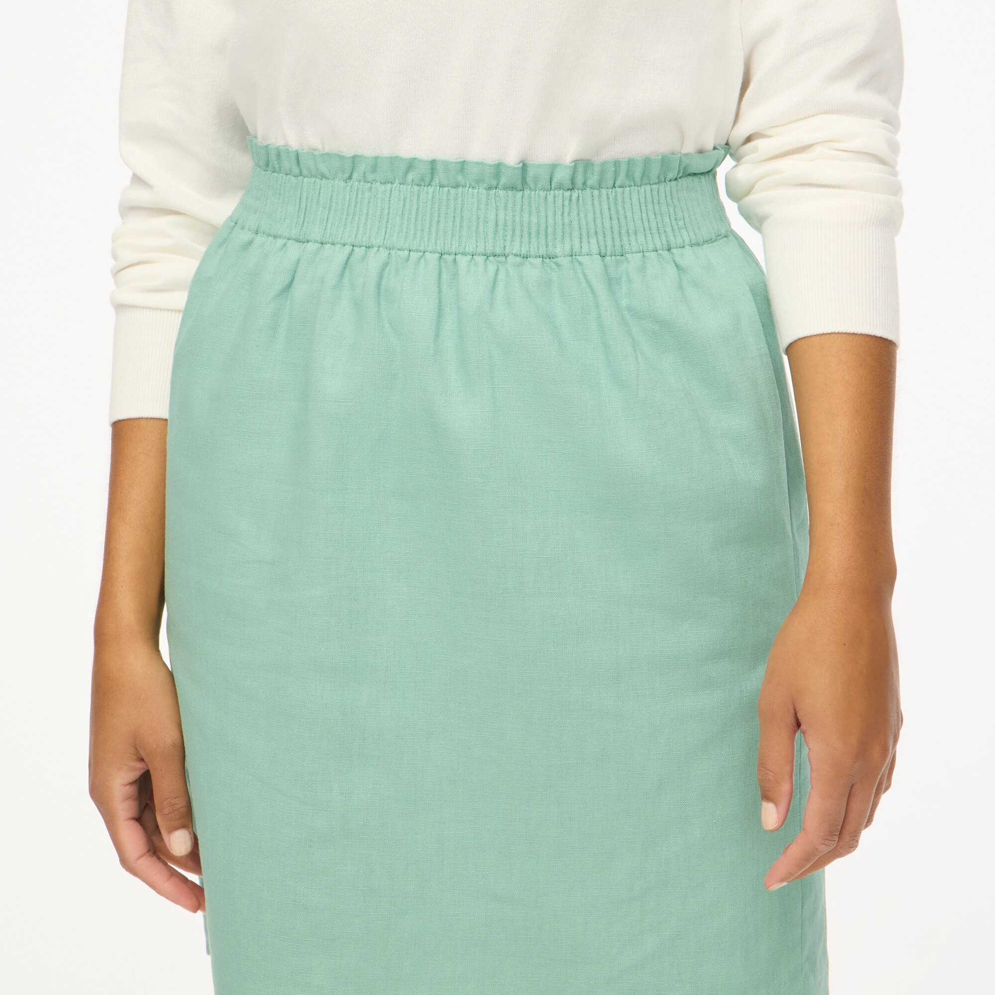 Linen-cotton blend city skirt