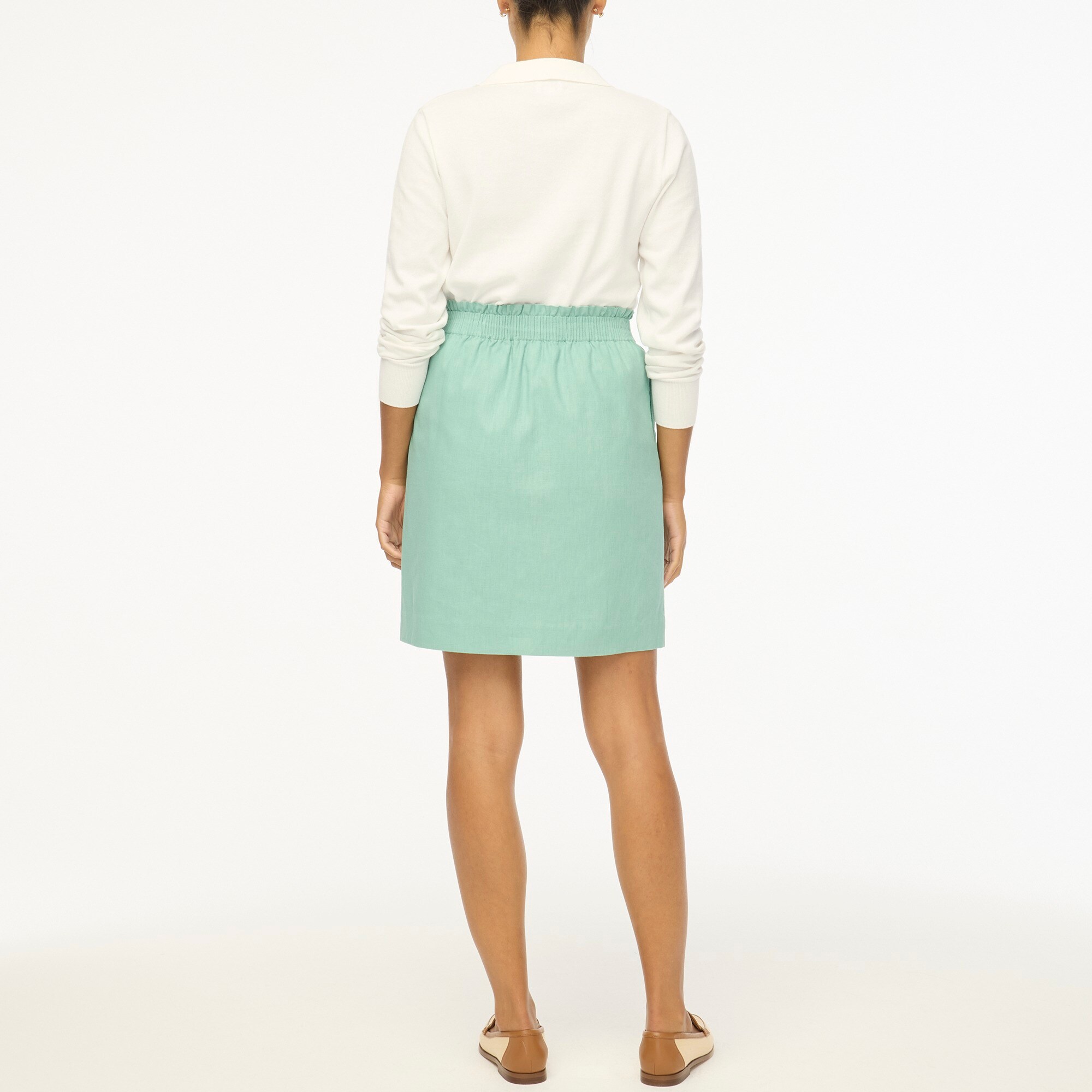 Linen-cotton blend city skirt