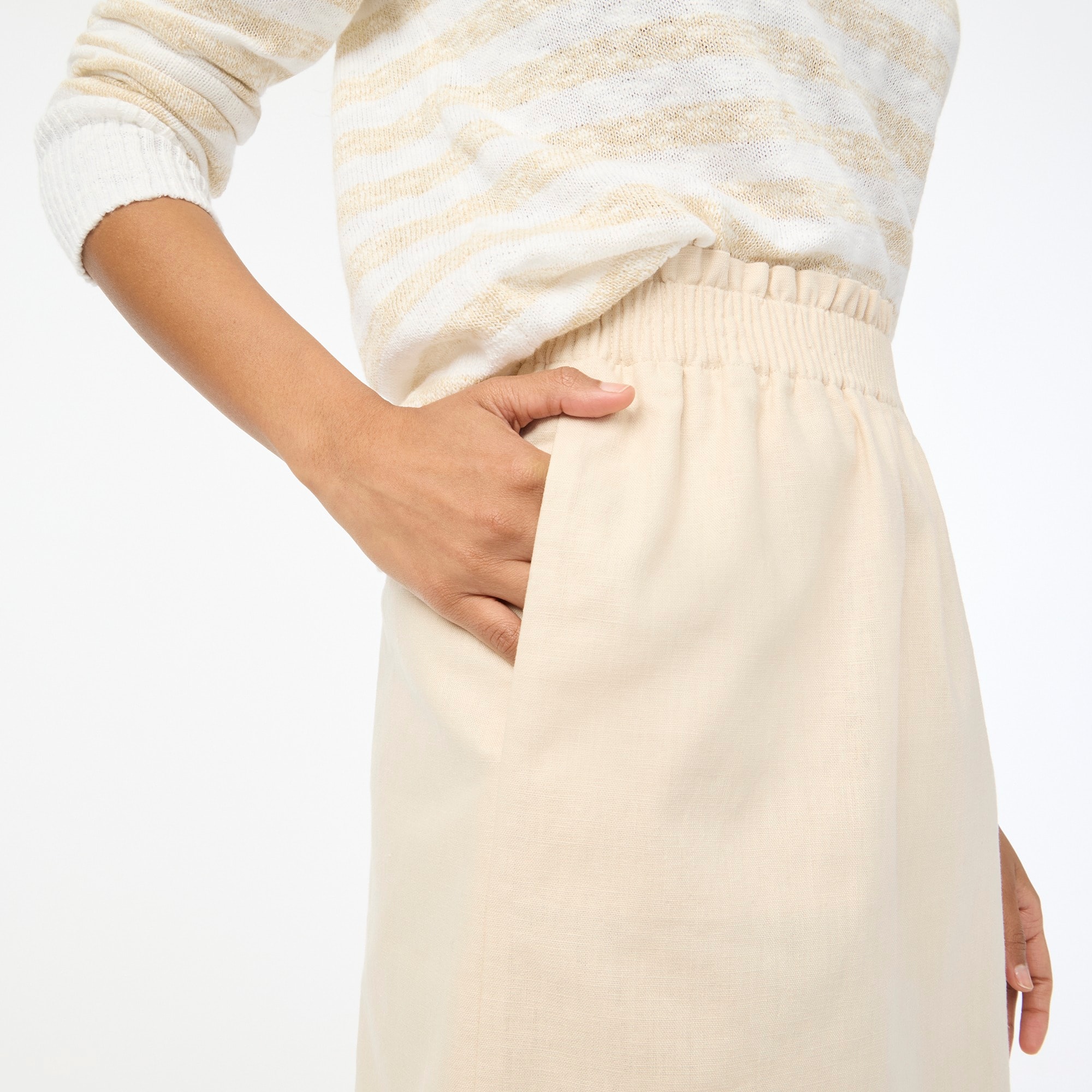 Linen-cotton blend city skirt
