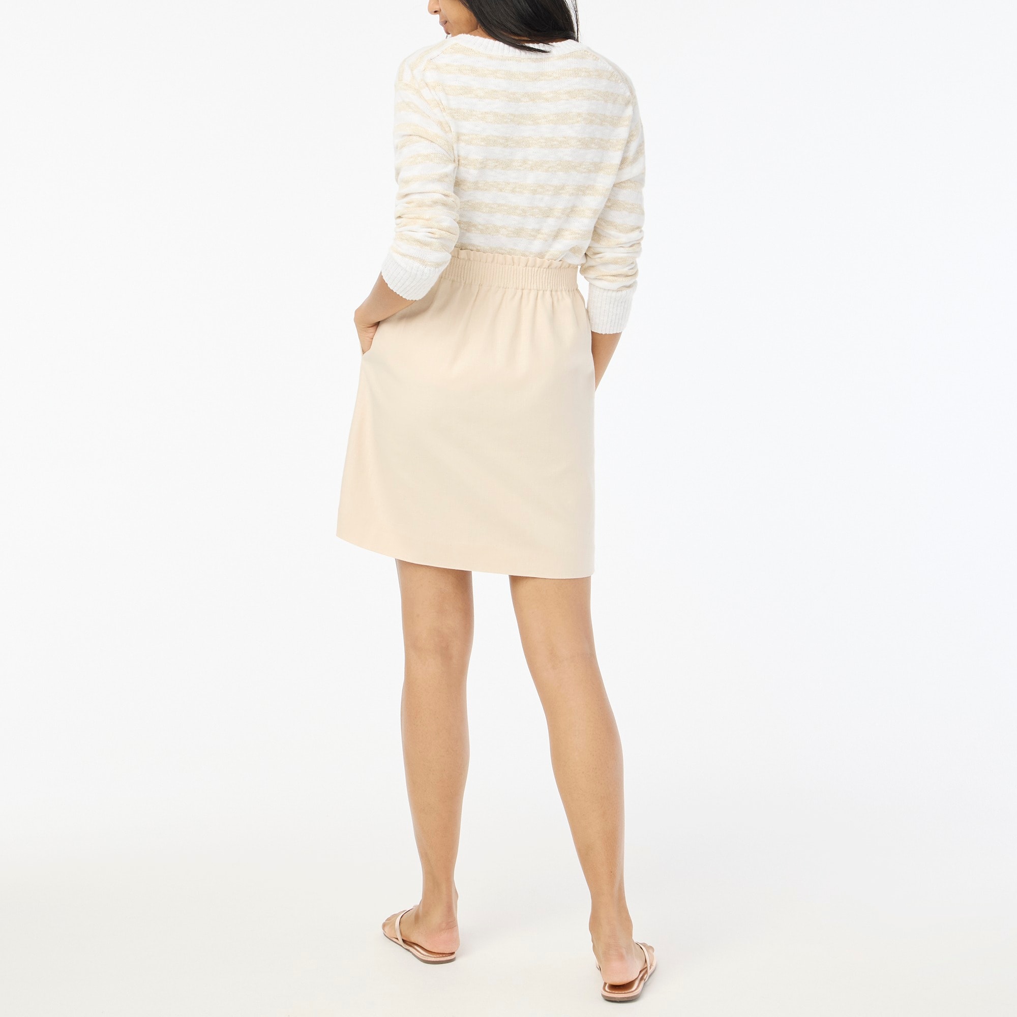 Linen-cotton blend city skirt