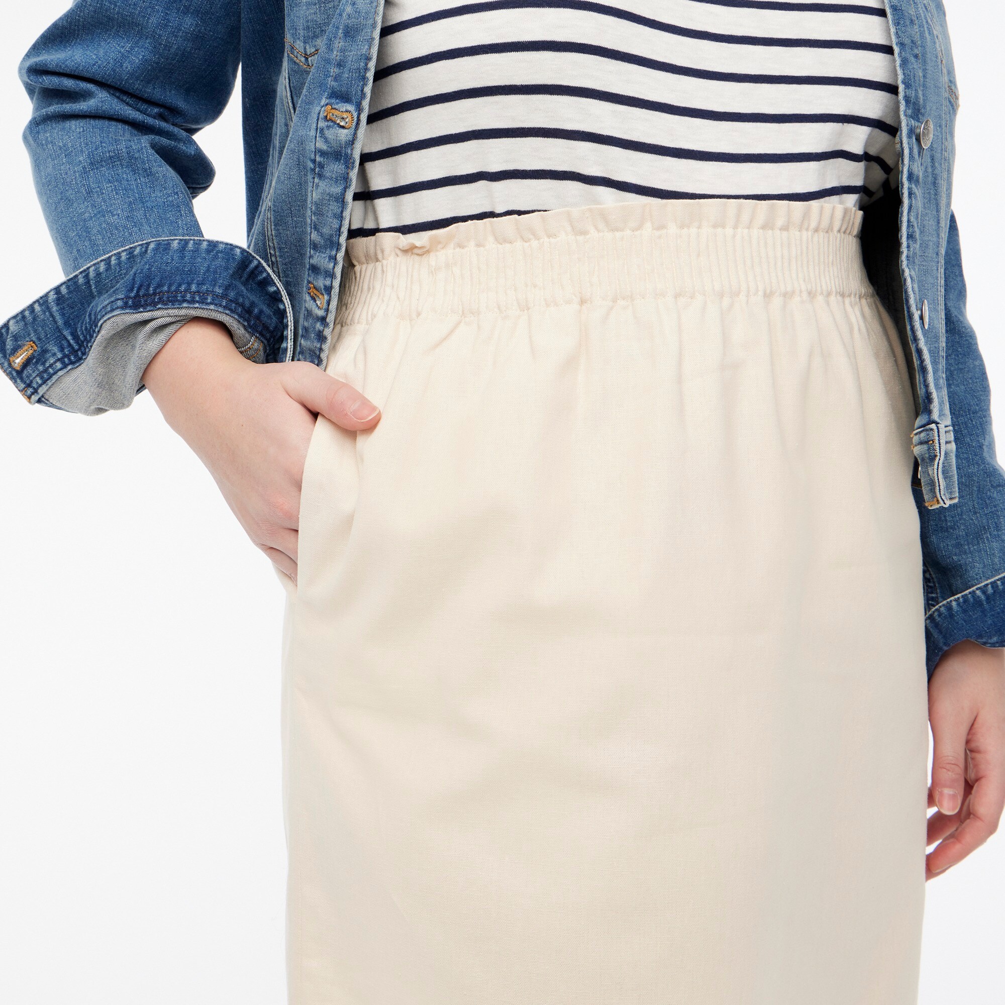 Linen-cotton blend city skirt