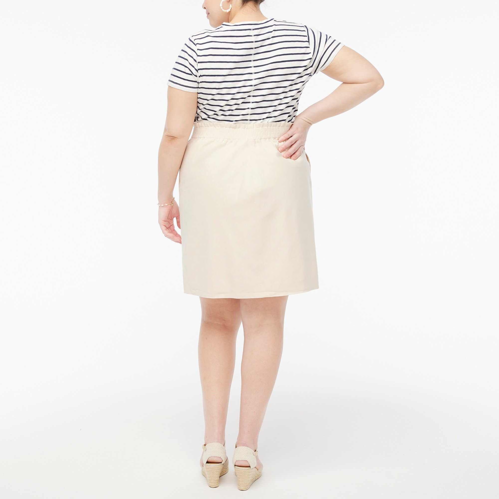 Linen-cotton blend city skirt