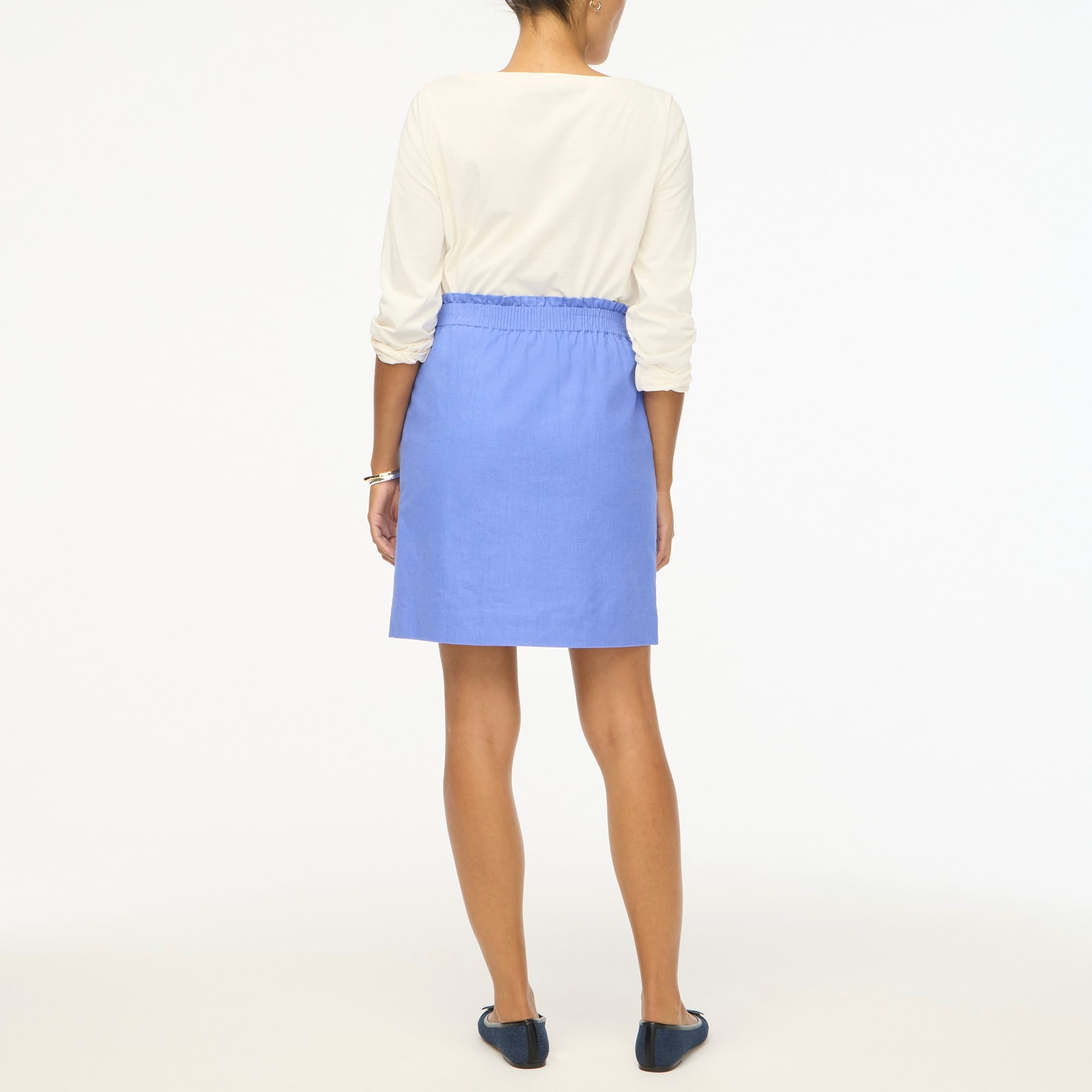 Linen-cotton blend city skirt