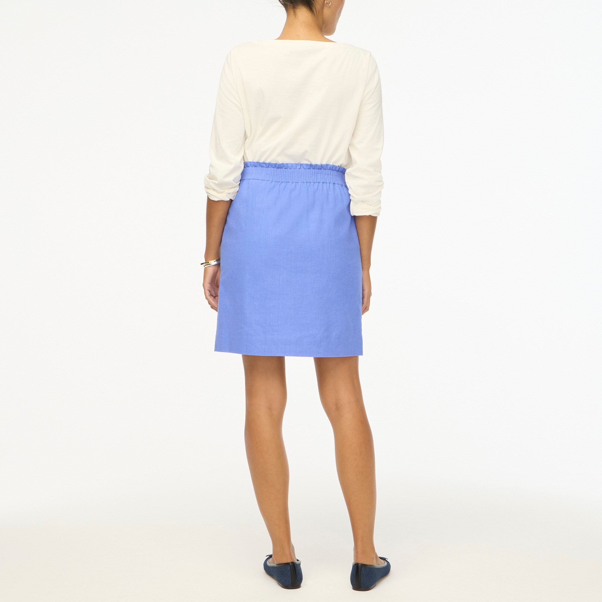 Linen-cotton blend city skirt