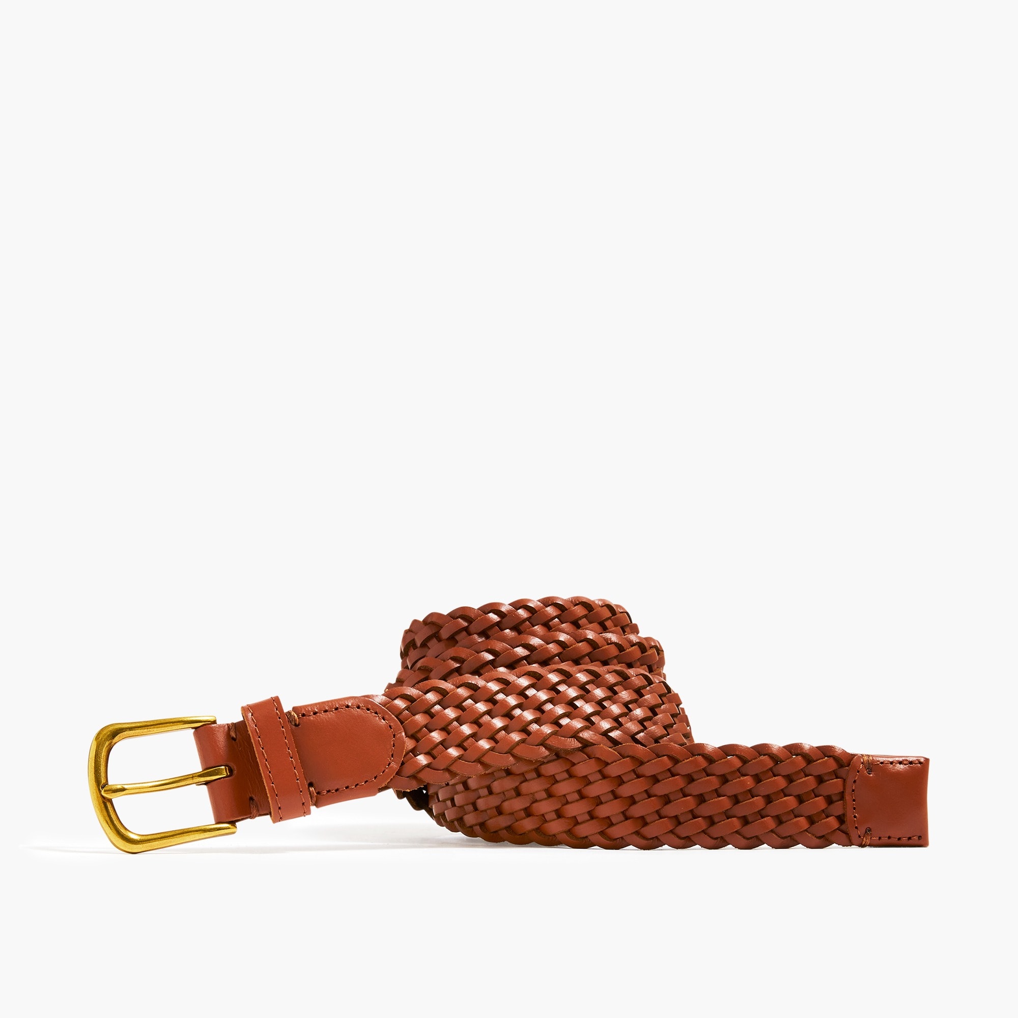 Braided leather belt