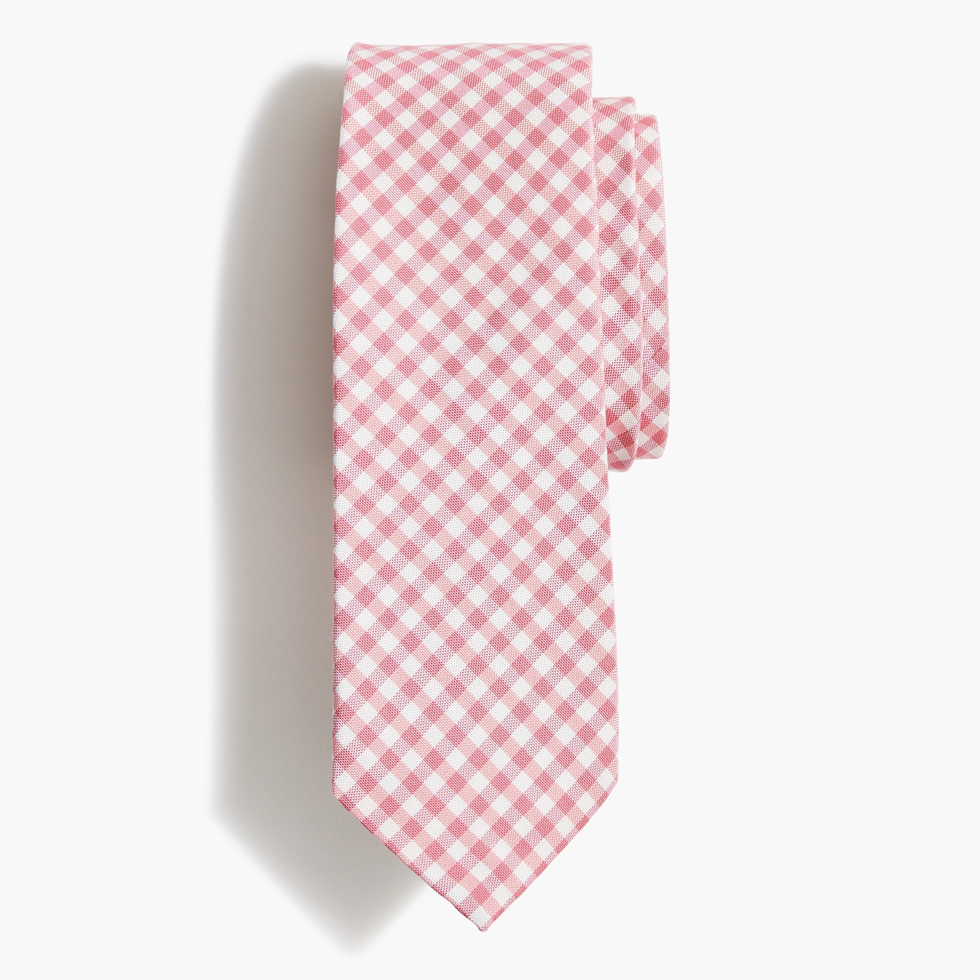 pink gingham tie for men