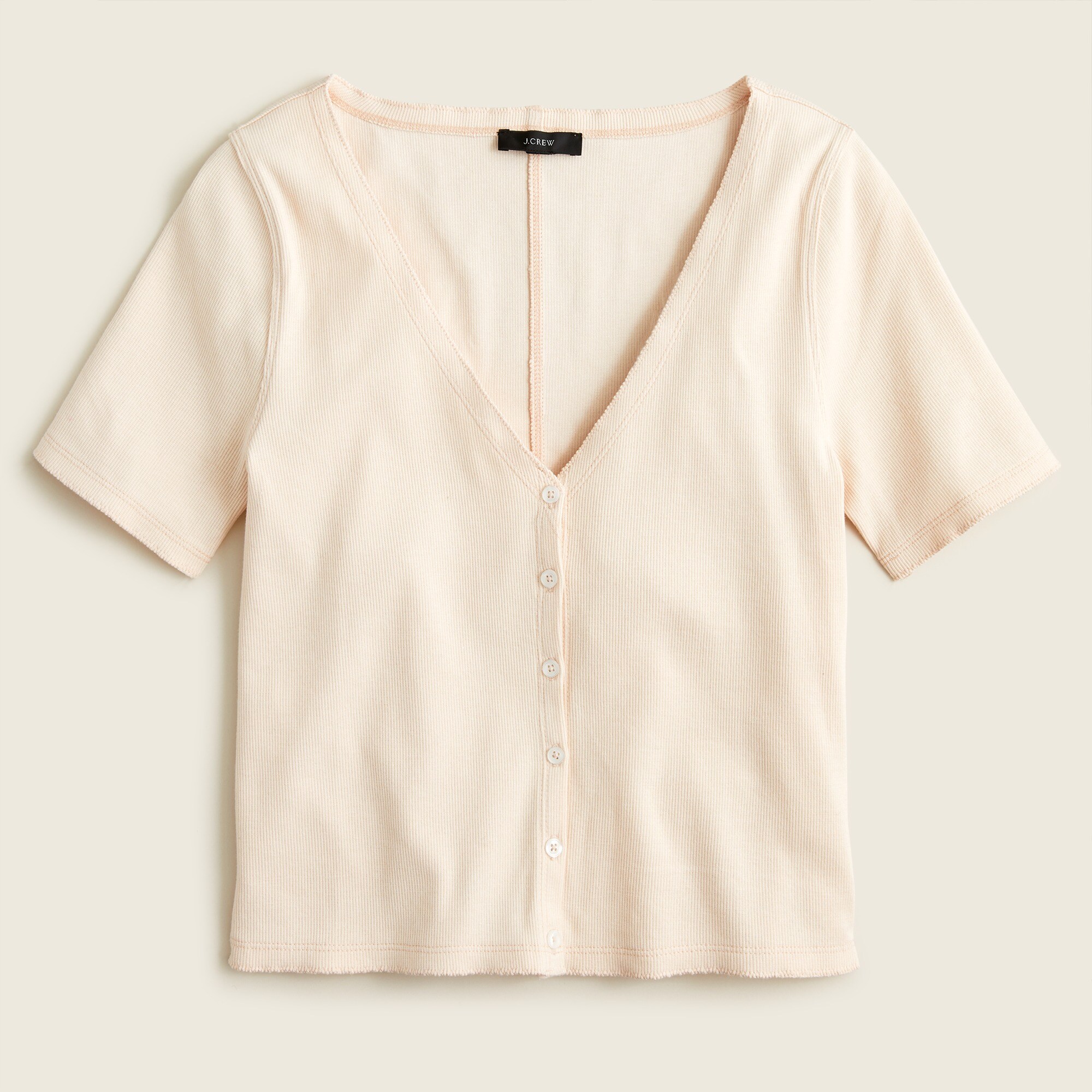 Ribbed V-neck cardigan top