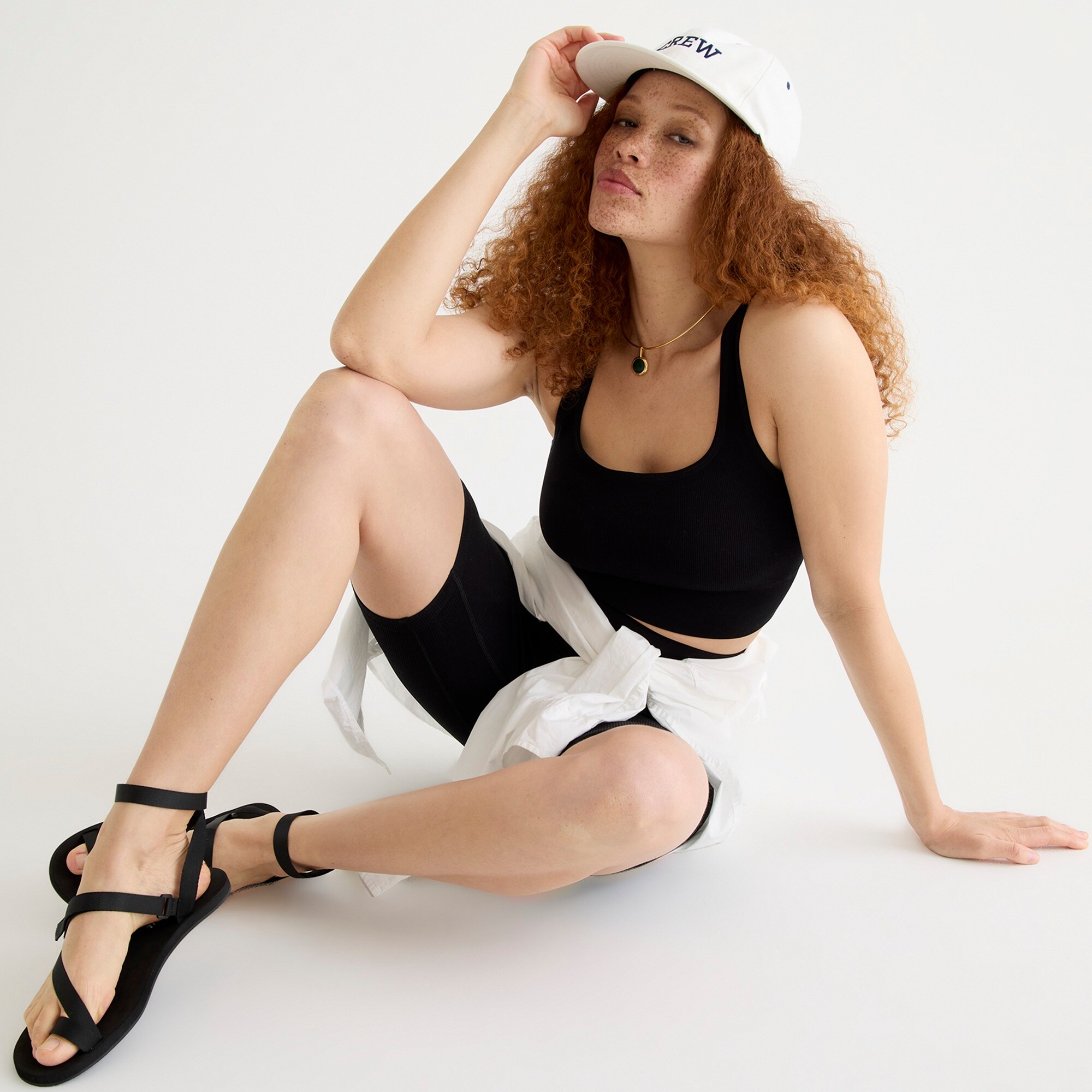 SculptStretch squareneck longline ribbed sports bra