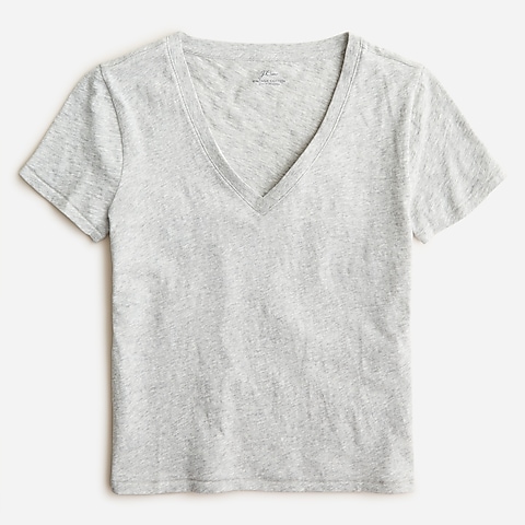womens Vintage cotton V-neck T-shirt