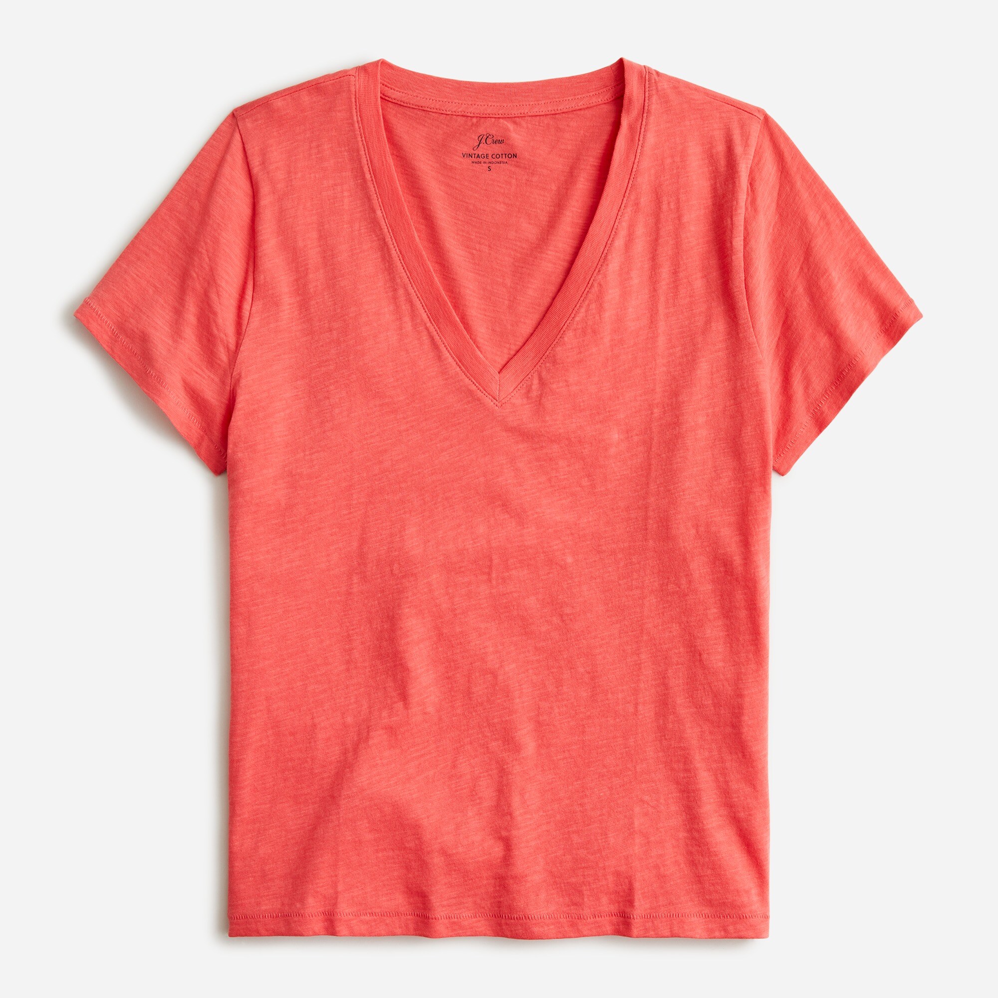 New vintage cotton V-neck T-shirt