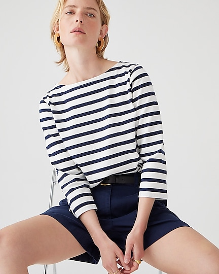 j.crew: classic mariner boatneck t-shirt in stripe for women