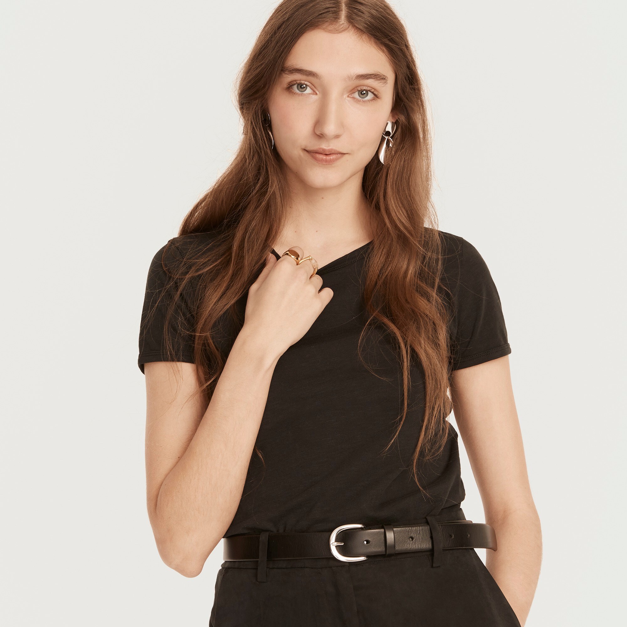 '90s cropped organic slub cotton T-shirt