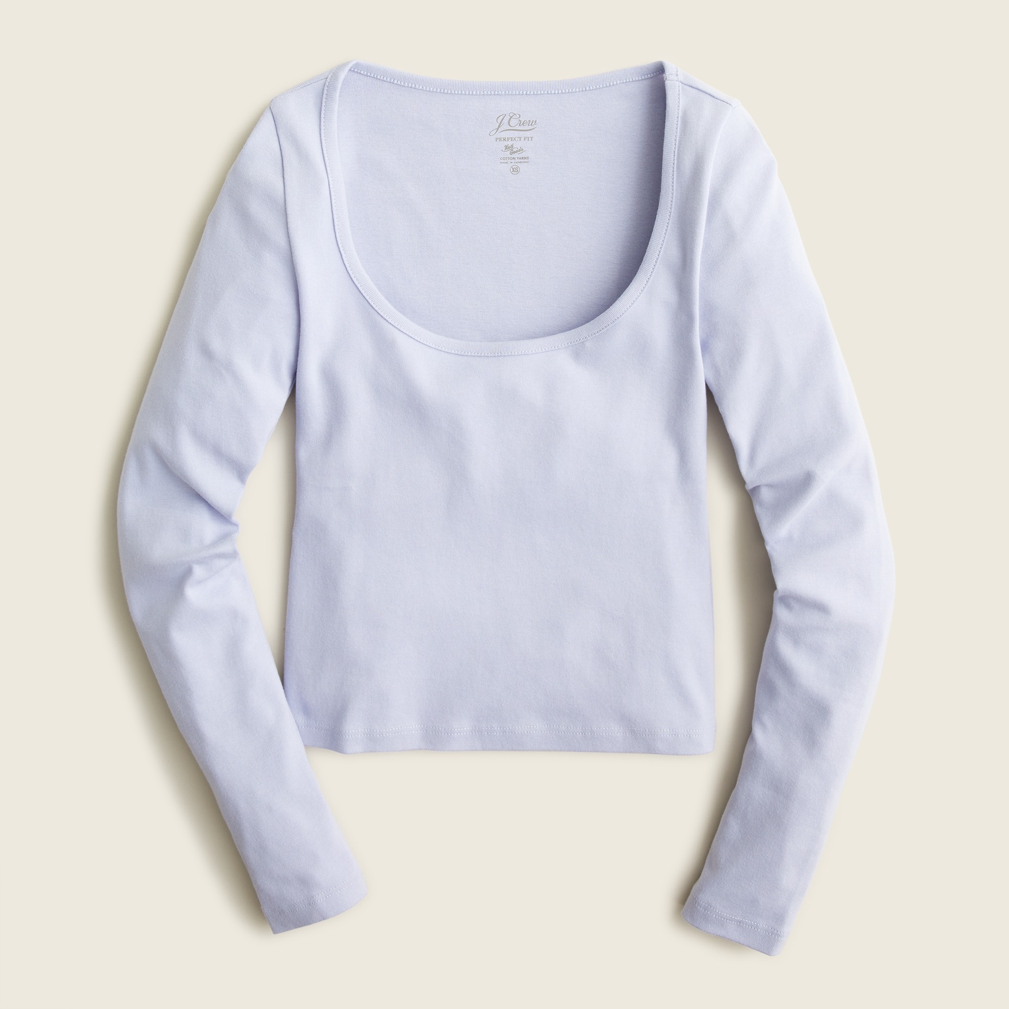 Scoopneck ribbed long-sleeve T-shirt