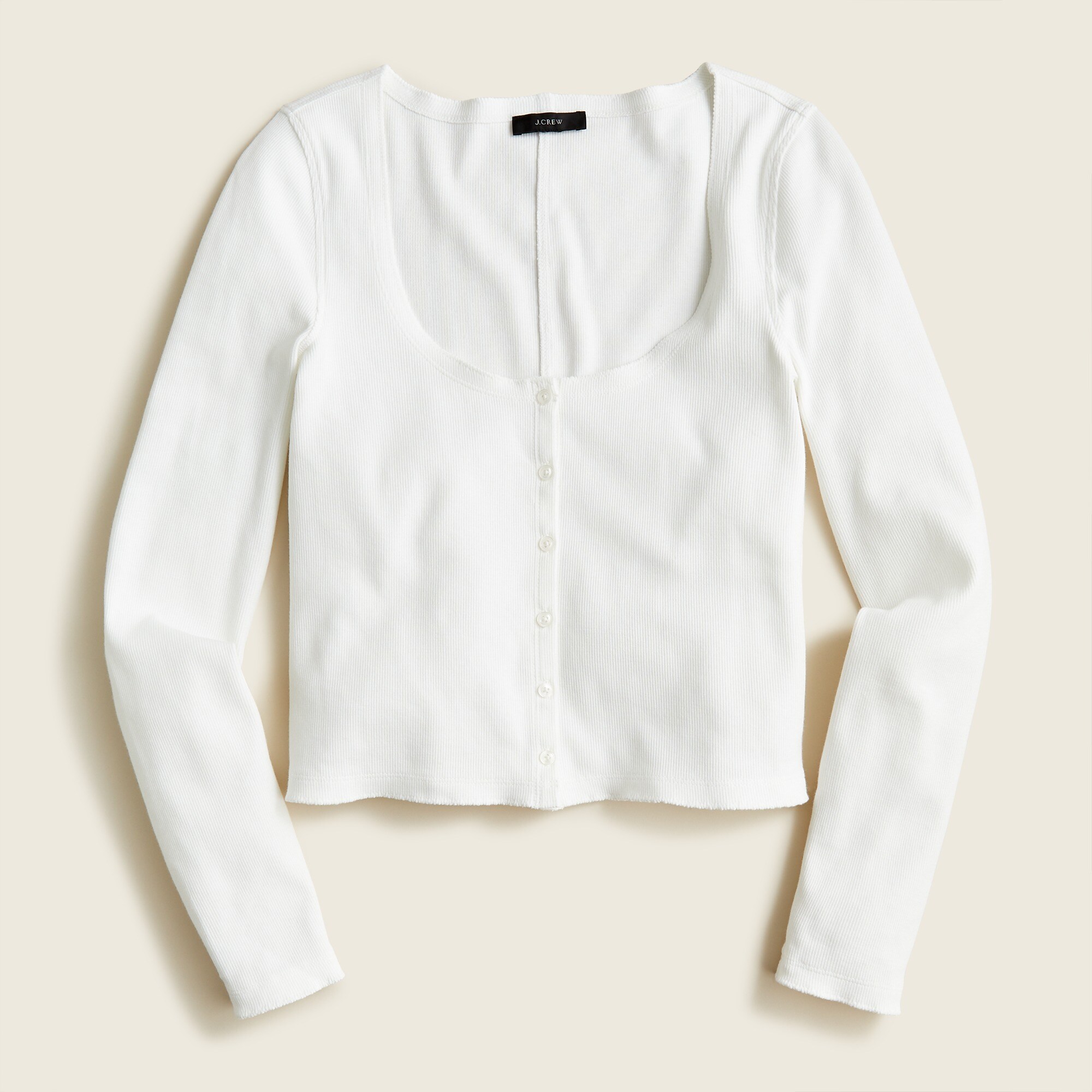 Scoopneck ribbed cardigan top