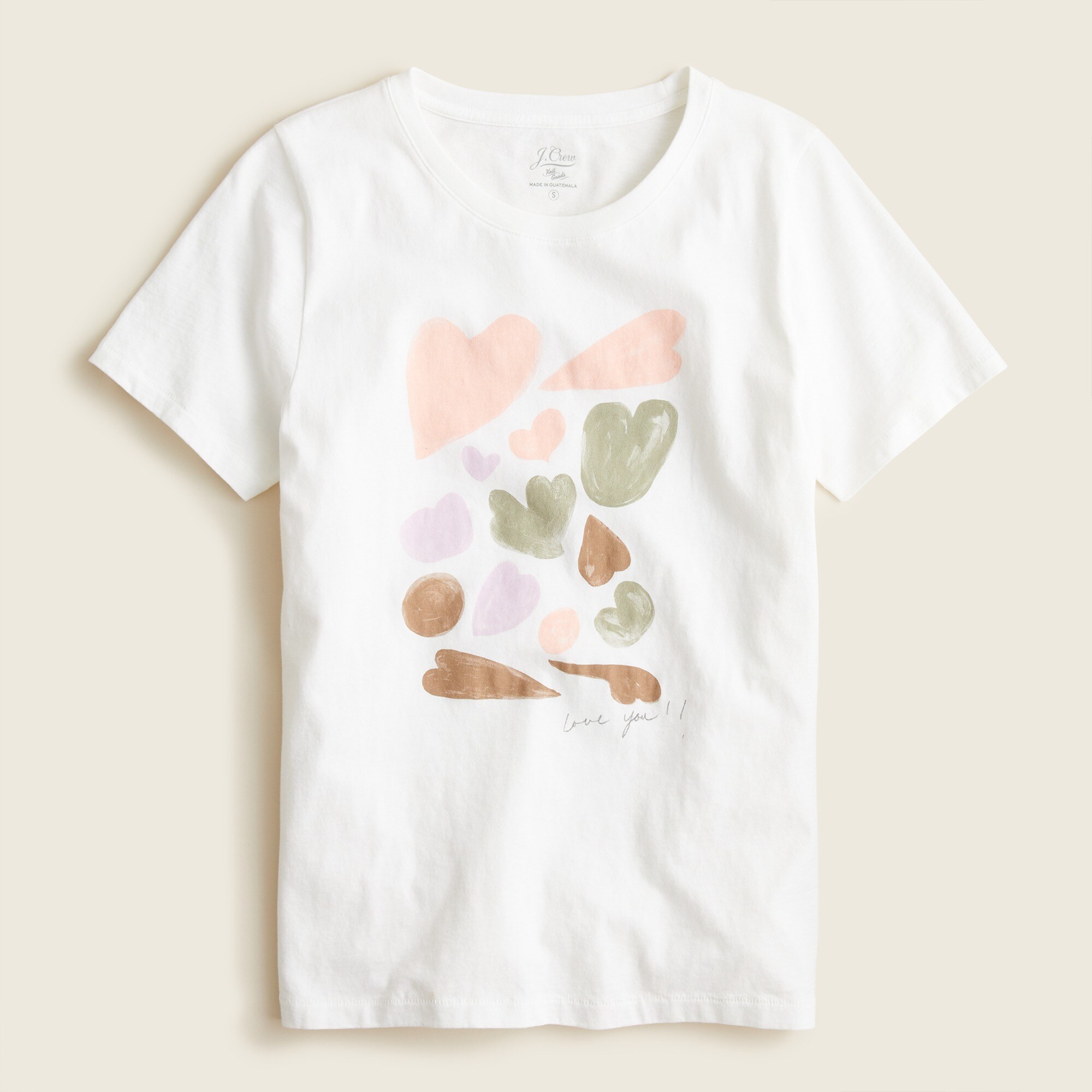j.crew: broken-in jersey abstract heart crewneck t-shirt for women