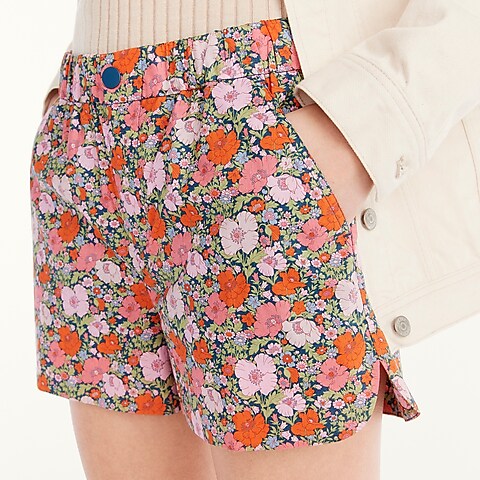 womens Pull-on organic cotton short in Liberty® Meadow Song floral