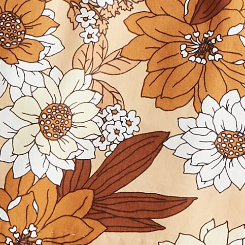 Pull-on cotton poplin short in zinnia floral CAMEL j.crew: pull-on cotton poplin short in zinnia floral for women