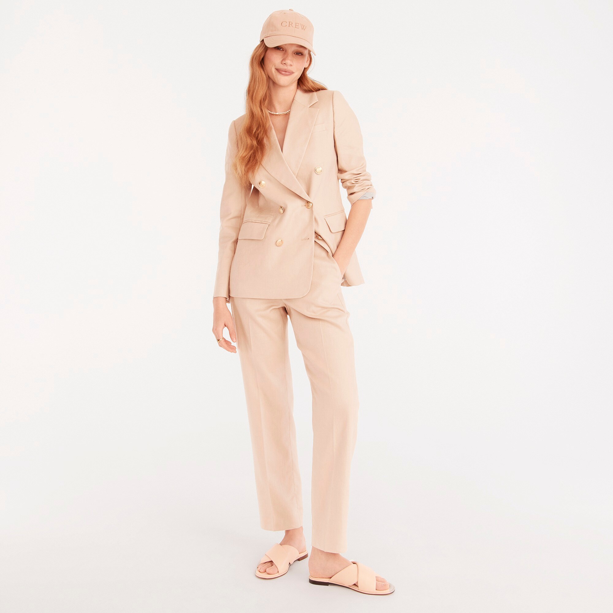 Kate straight-leg pant in stretch linen blend