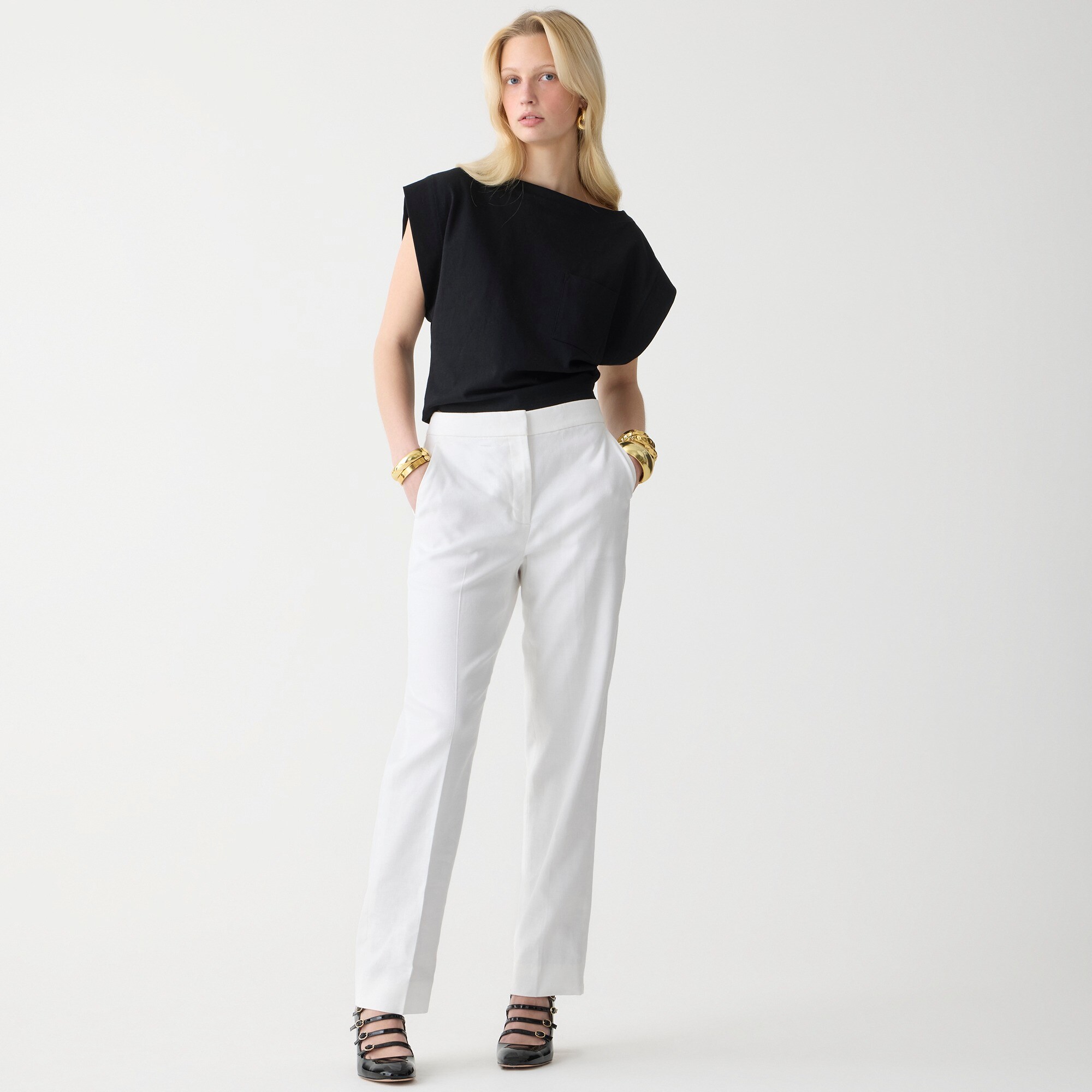 J.Crew Kate Straight leg Pant In Stretch Linen Blend For Women