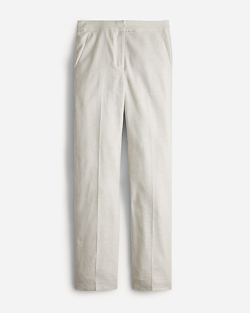 womens Petite Kate straight-leg pant in stretch linen blend
