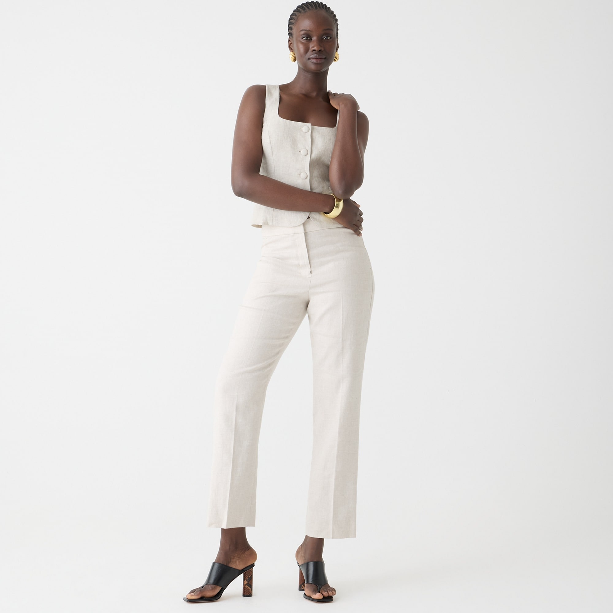 womens Tall Kate straight-leg pant in stretch linen blend