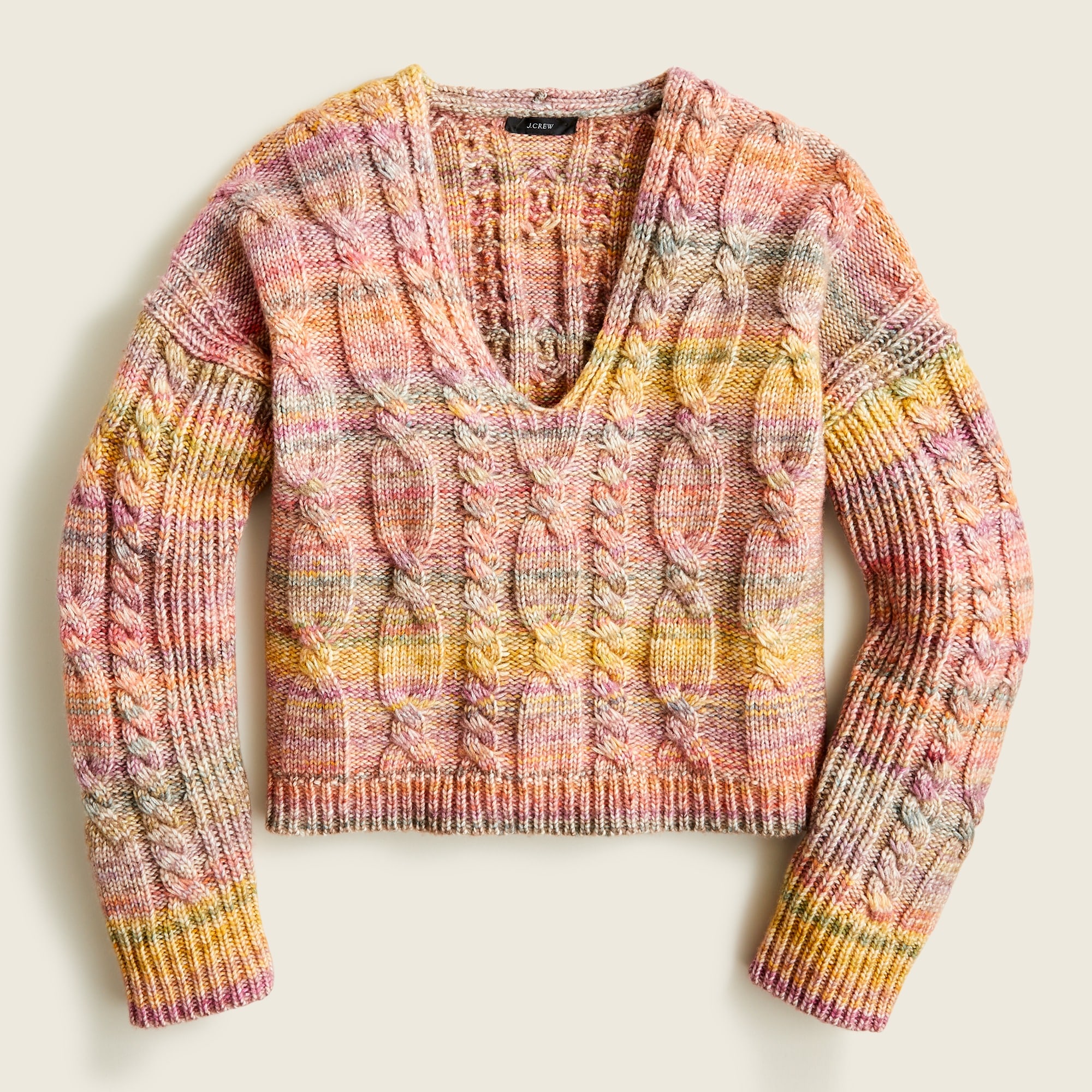 J.Crew: Limited-edition Italian Space-dyed Cable-knit J.Crew: Limited-edition Italian Space-dyed Cable-knit