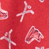 Boys' striped performance polo shirt CLASSIC CARDINAL