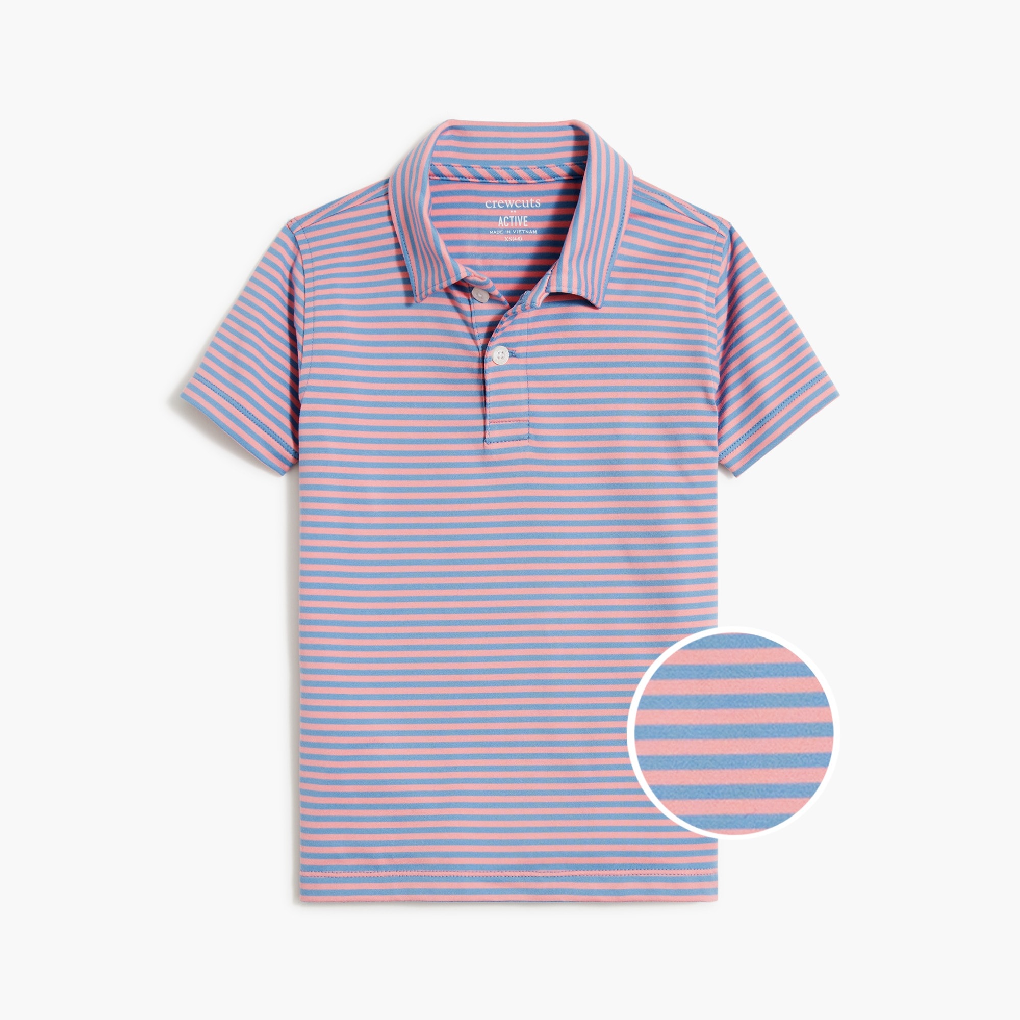 Boys' striped performance polo shirt