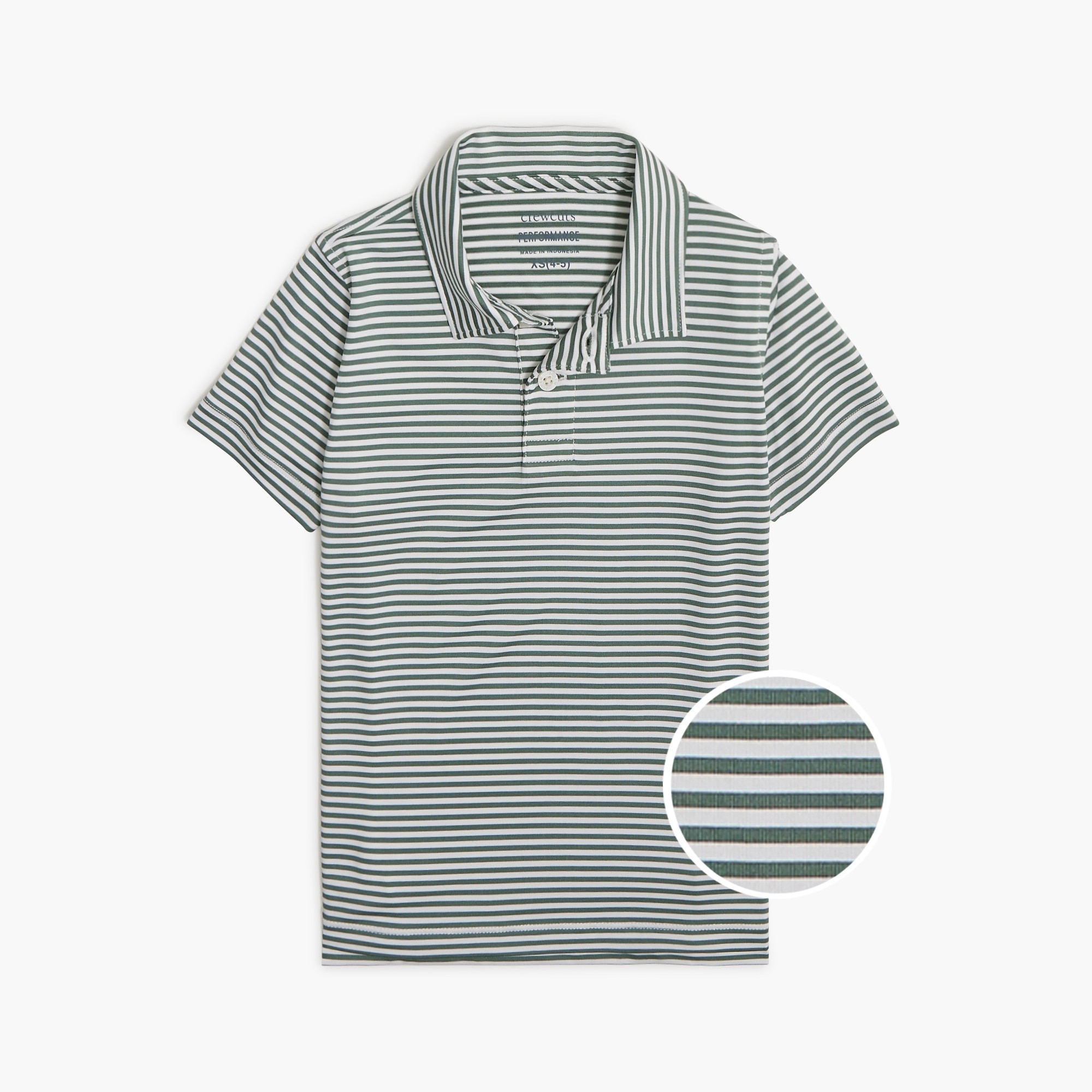 Boys' striped performance polo shirt
