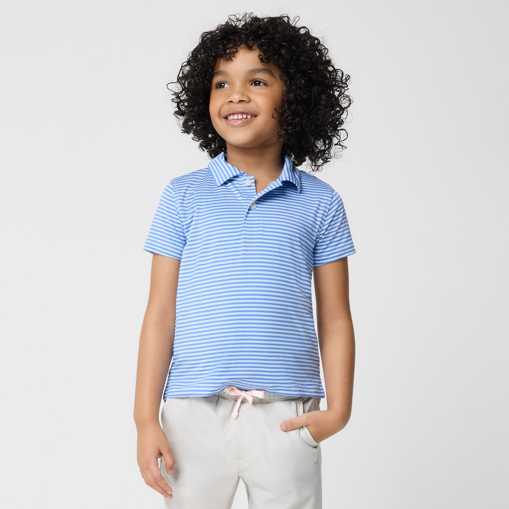  Boys' striped performance polo shirt