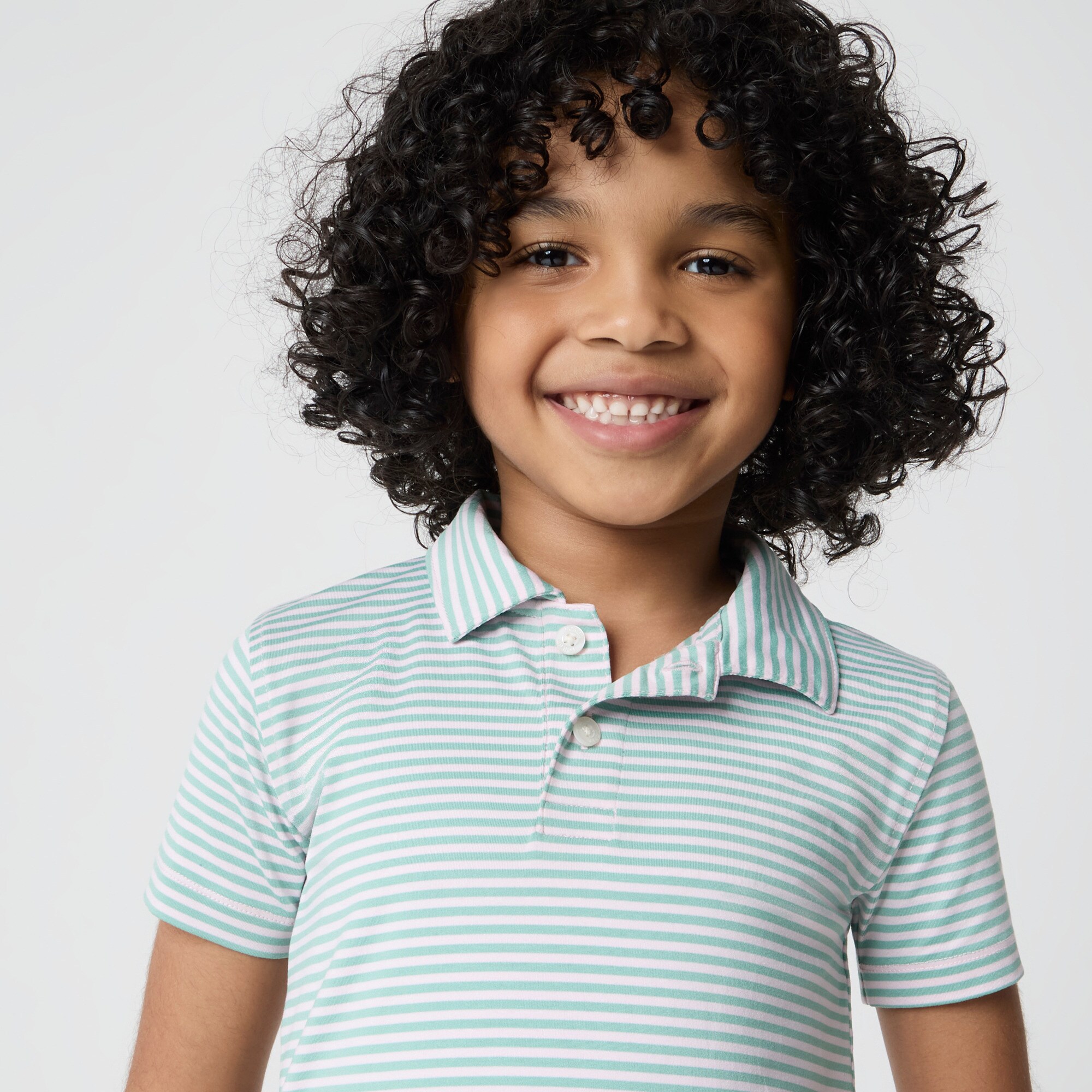Boys' striped performance polo shirt