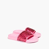 Girls' glitter slide sandals