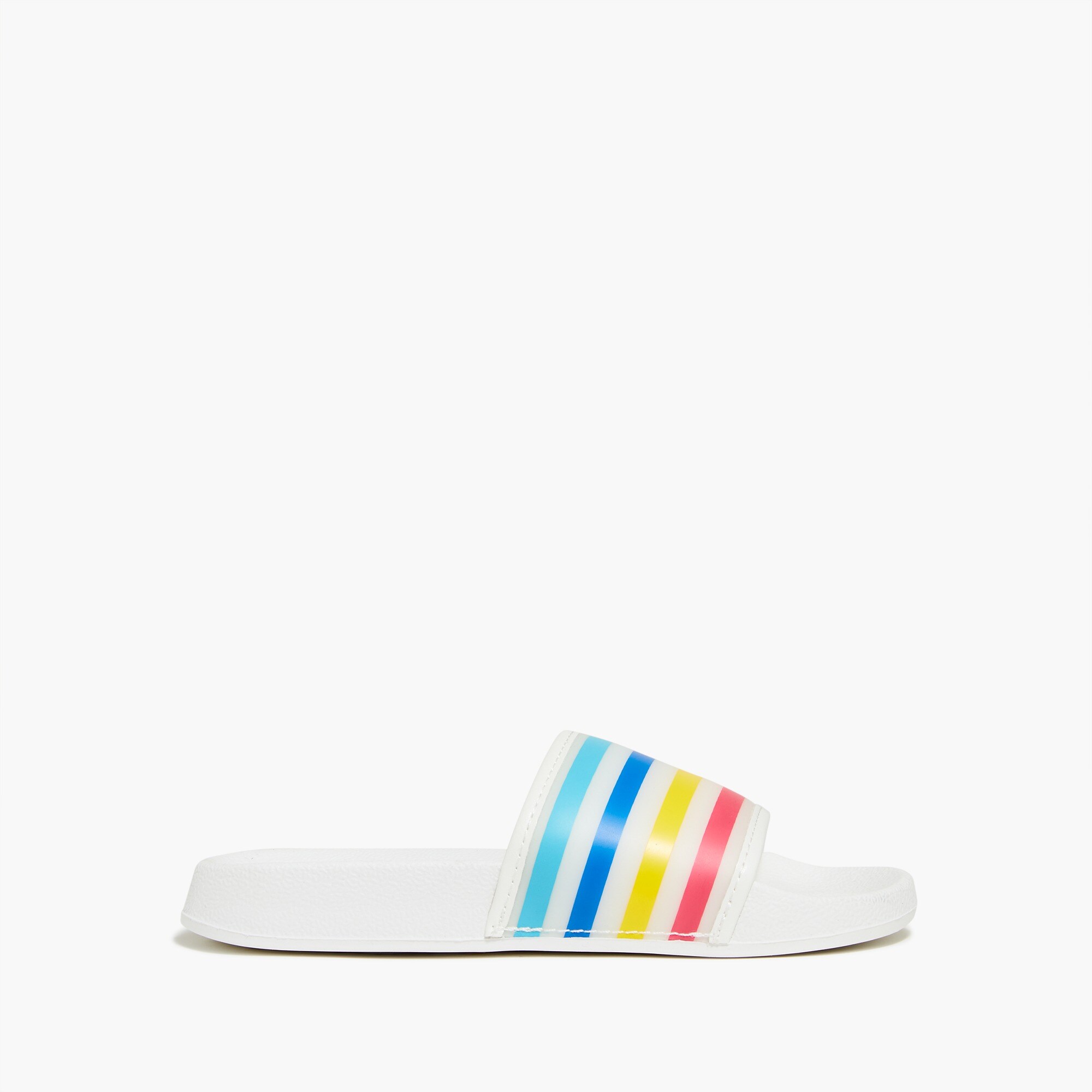girls' rainbow-stripe slide sandals for girls
