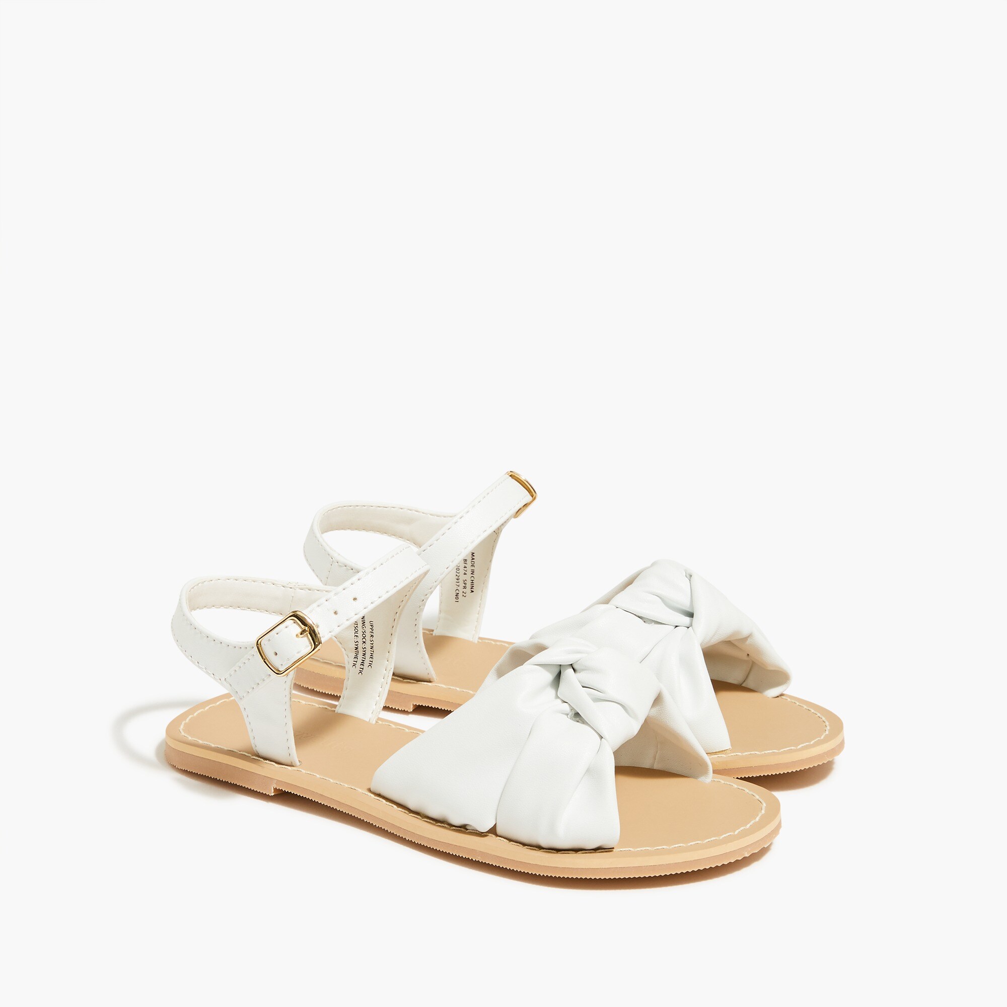 Factory: Girls' Knot Sandals With Ankle Strap For Girls