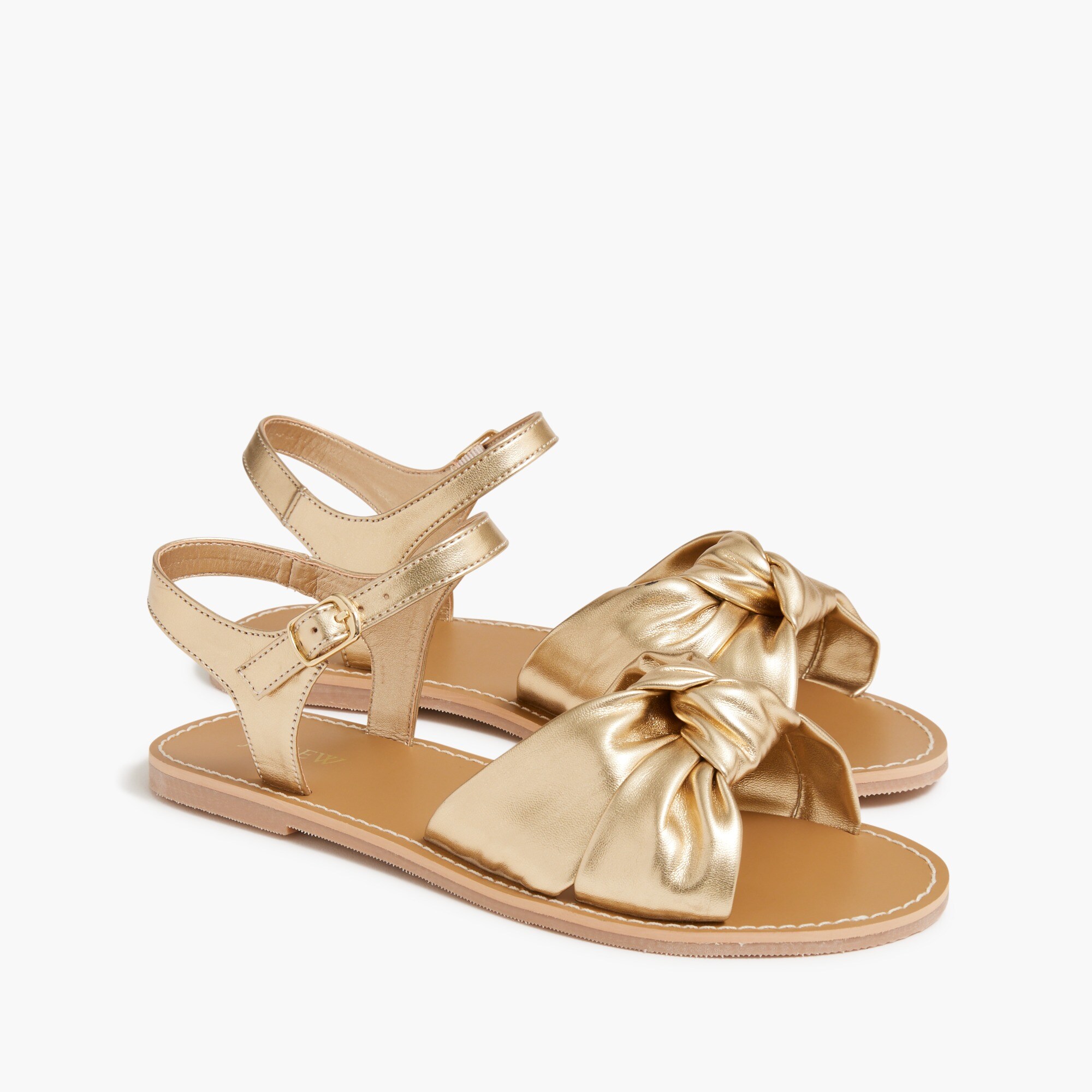  Girls' knot sandals with ankle strap