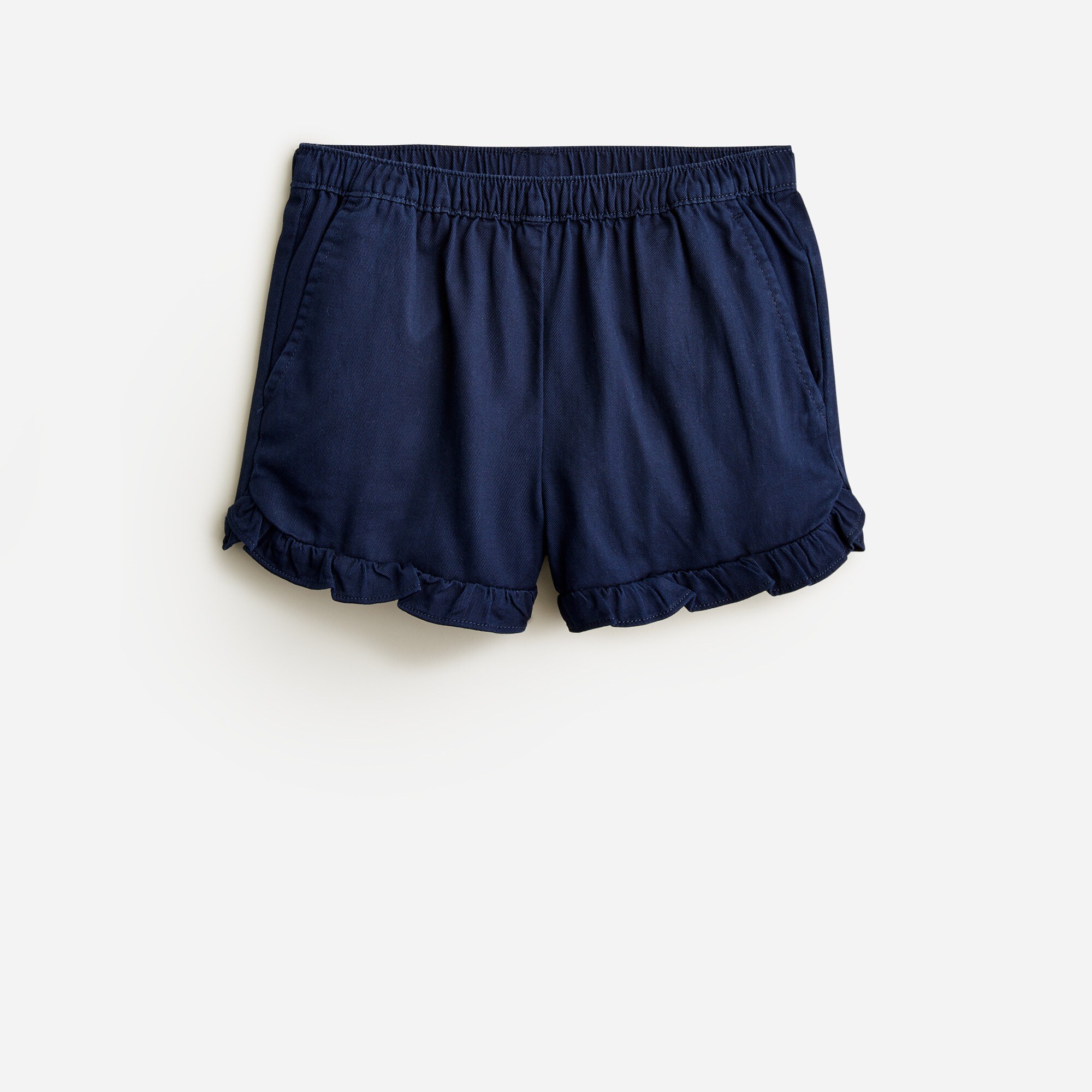 girls Girls&apos; ruffle pull-on short in soft chino