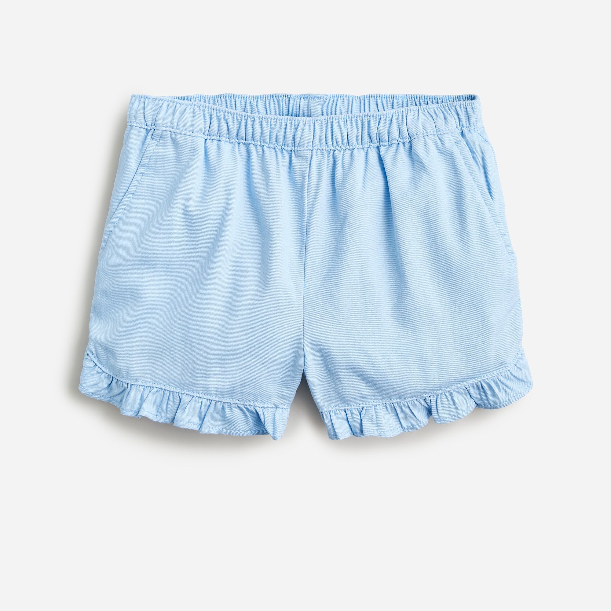 girls Girls&apos; ruffle pull-on short in soft chino