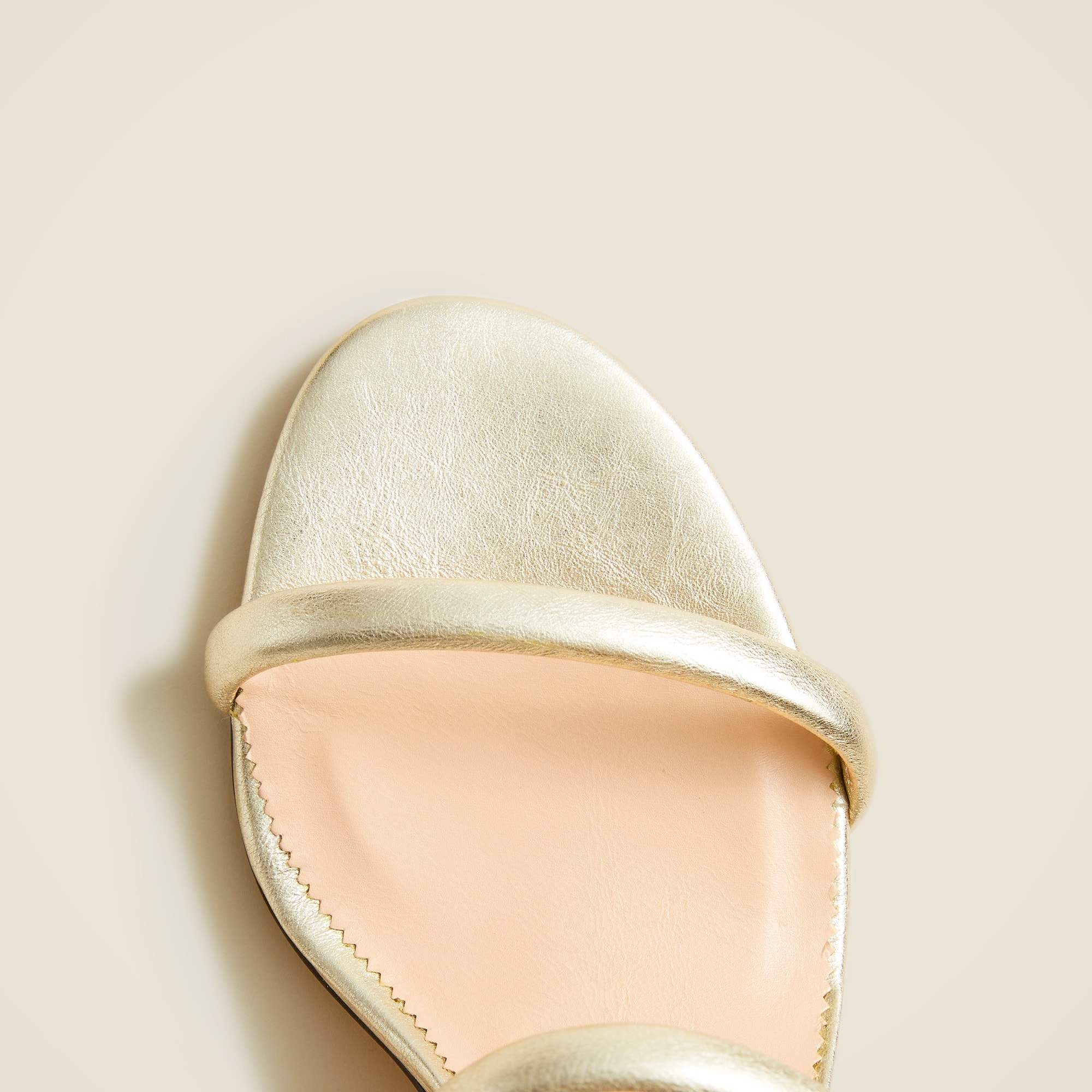 Lucie slingback block-heel sandals in metallic leather