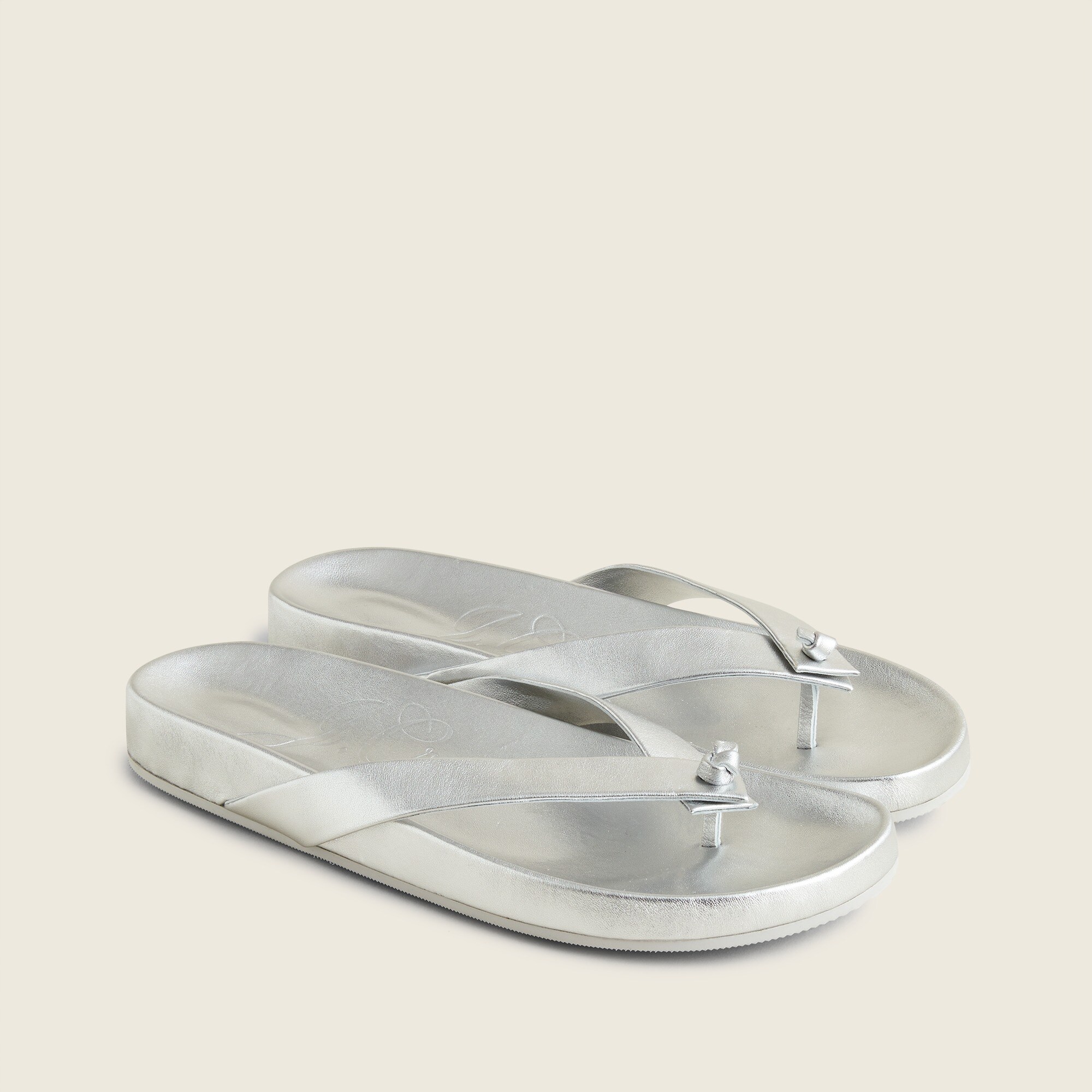 Pacific thong sandals in metallic leather
