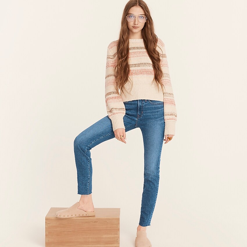 j.crew: 9" high-rise toothpick jean in hester wash for women, right side, view zoomed