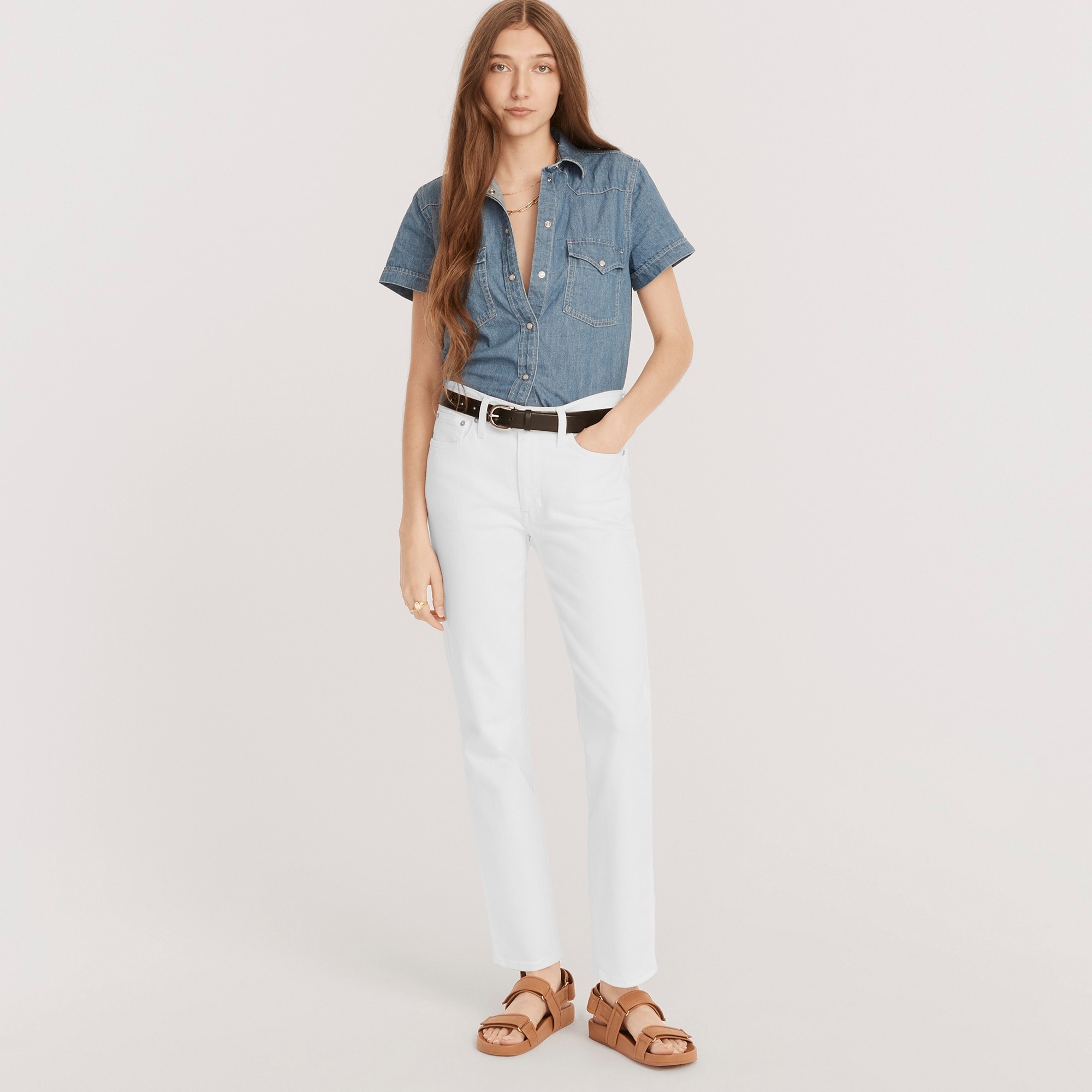 9" vintage slim-straight jean in white
